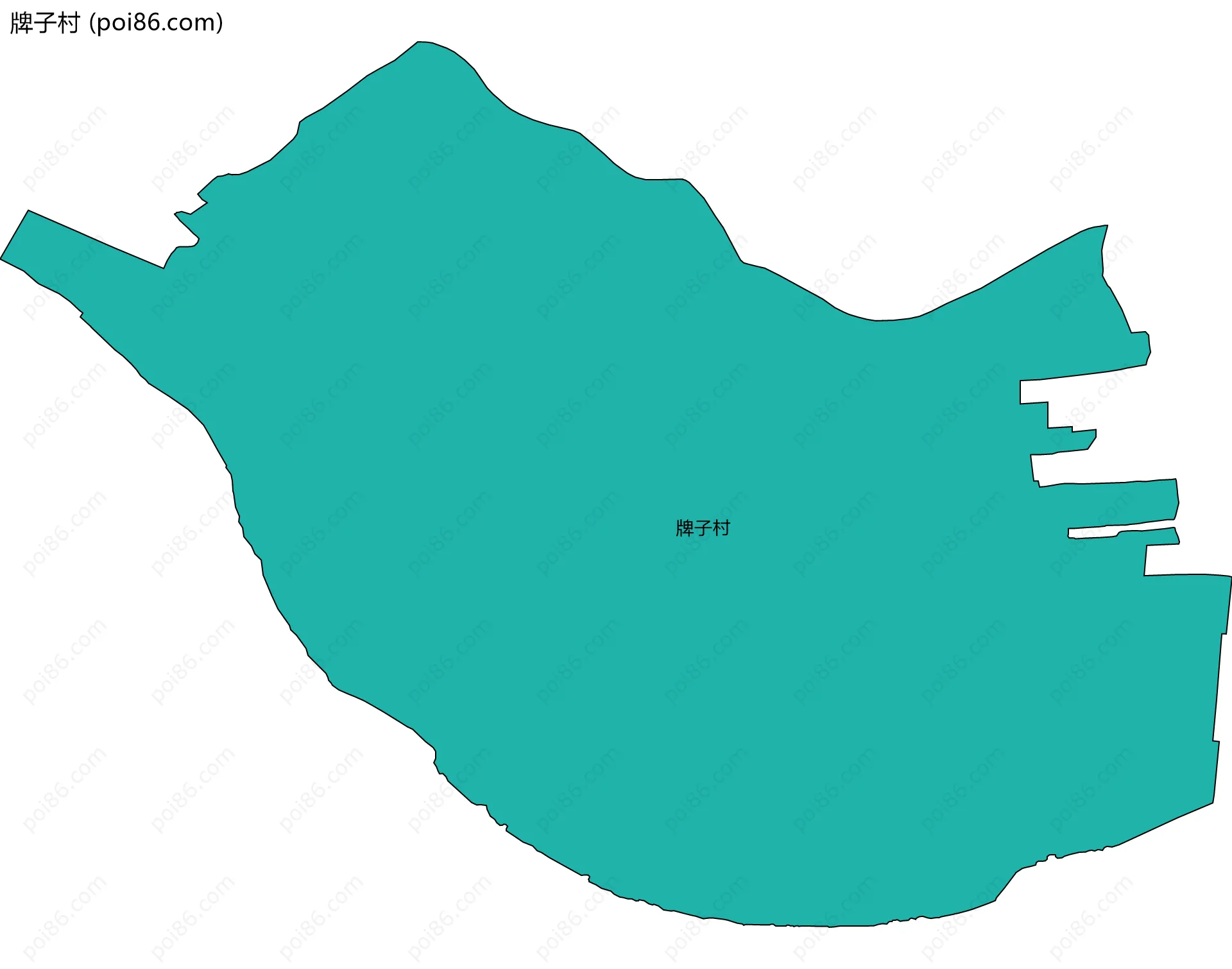 牌子村边界地图
