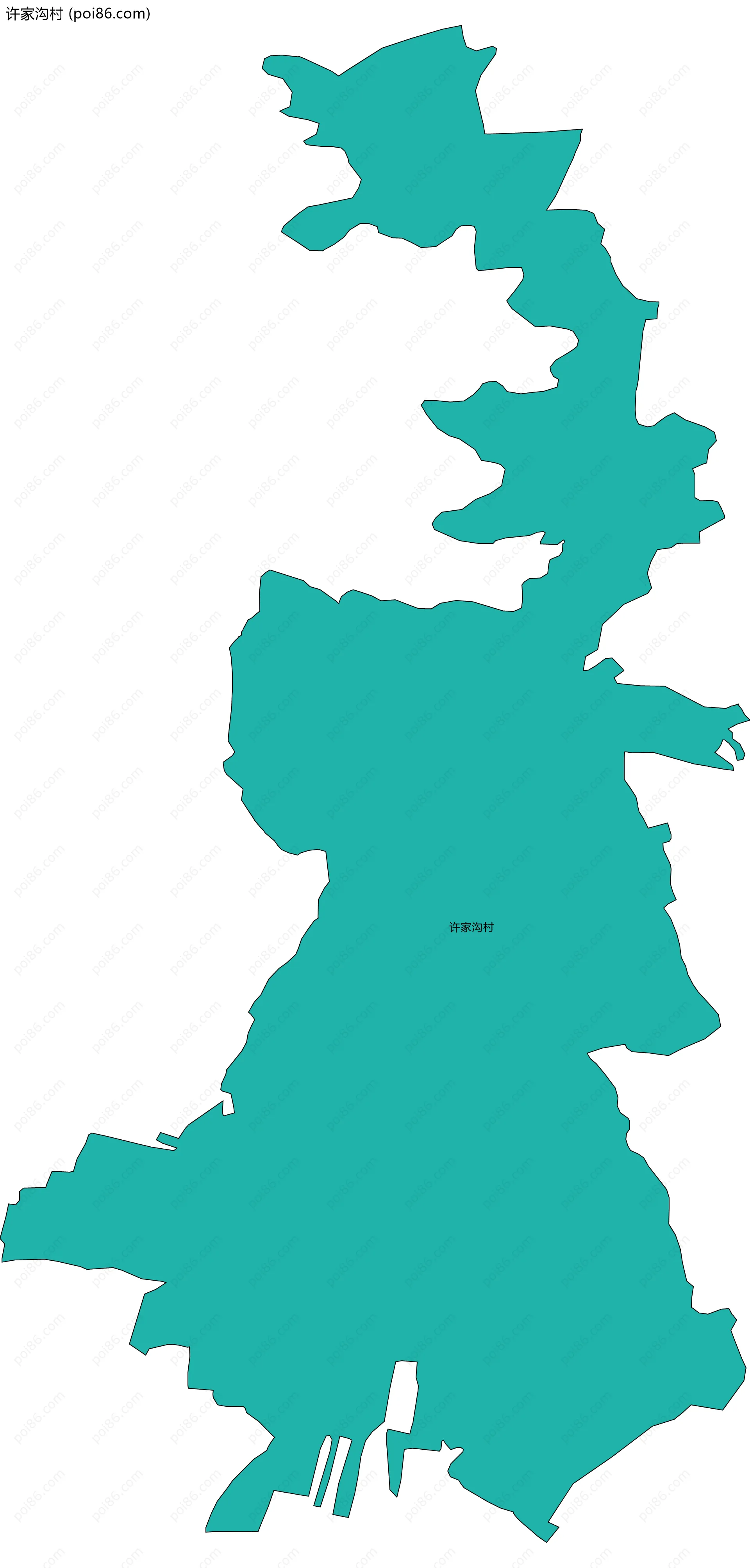 许家沟村边界地图