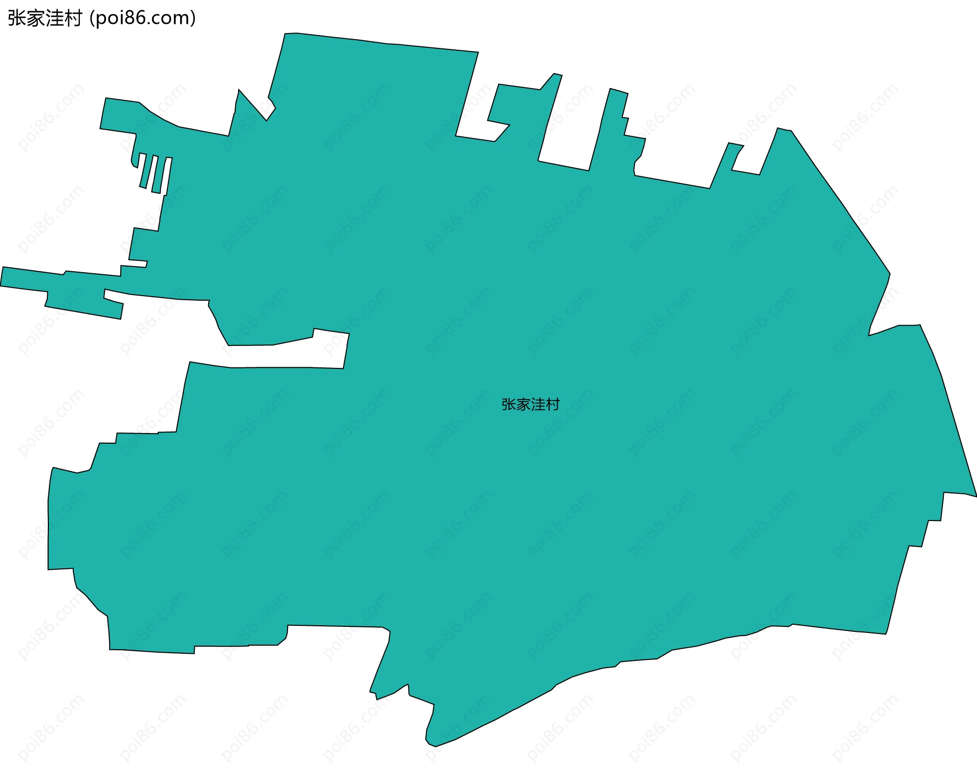 张家洼村边界地图