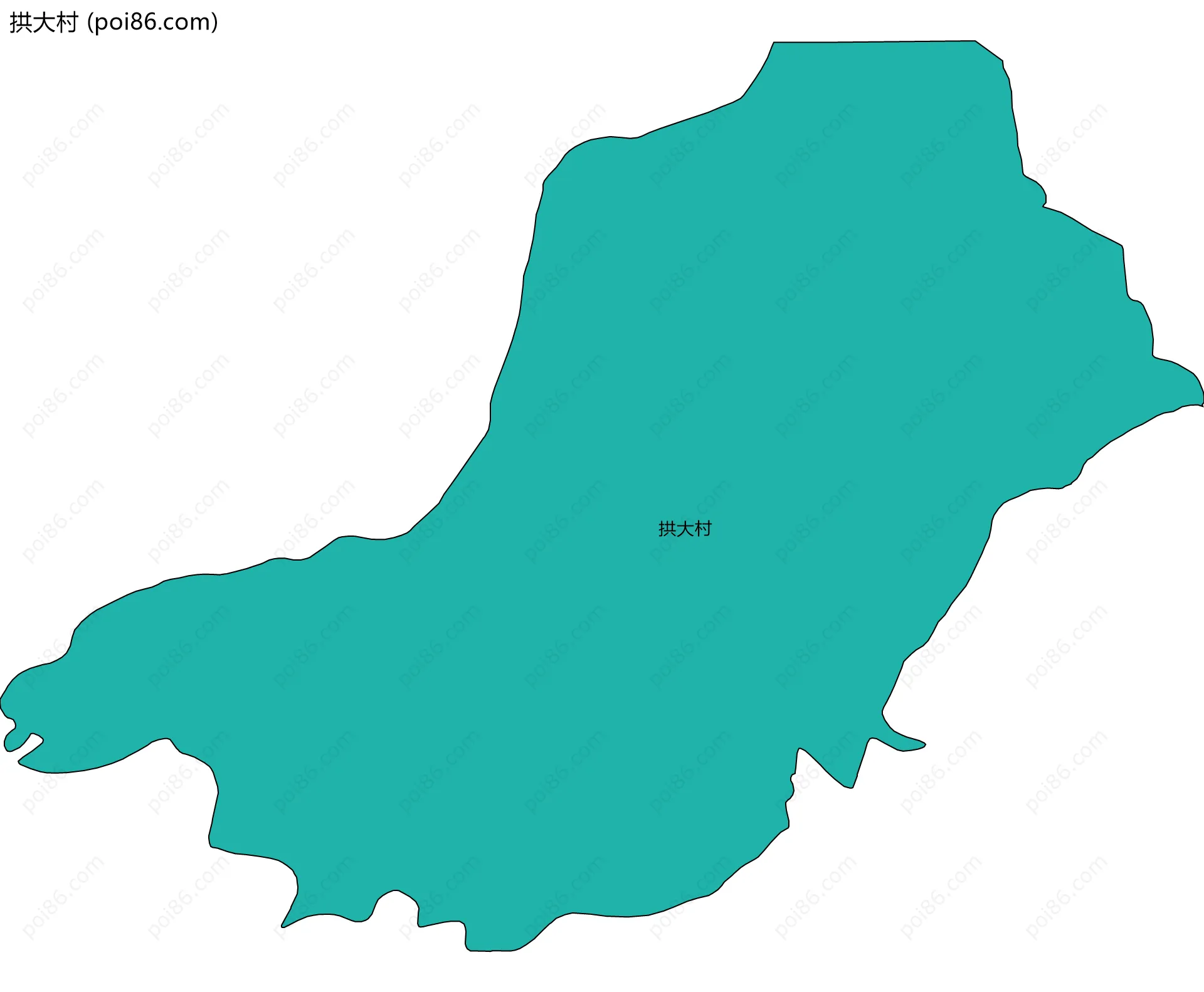 拱大村边界地图