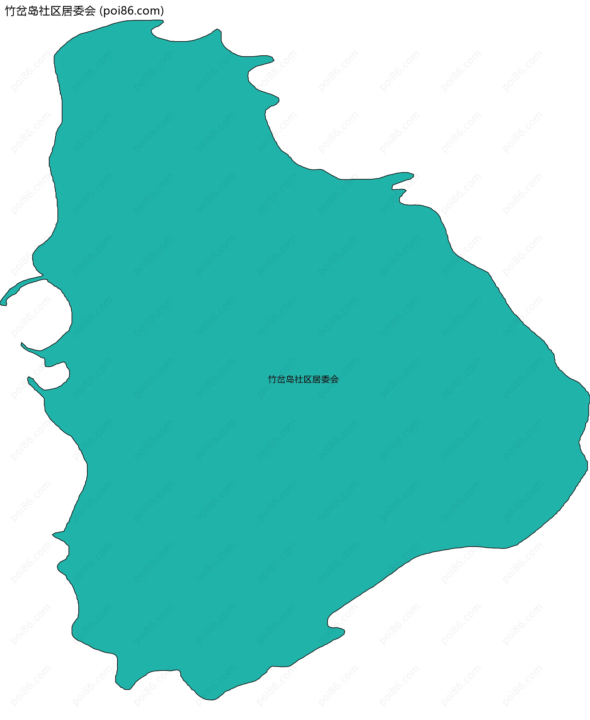 竹岔岛社区居委会边界地图