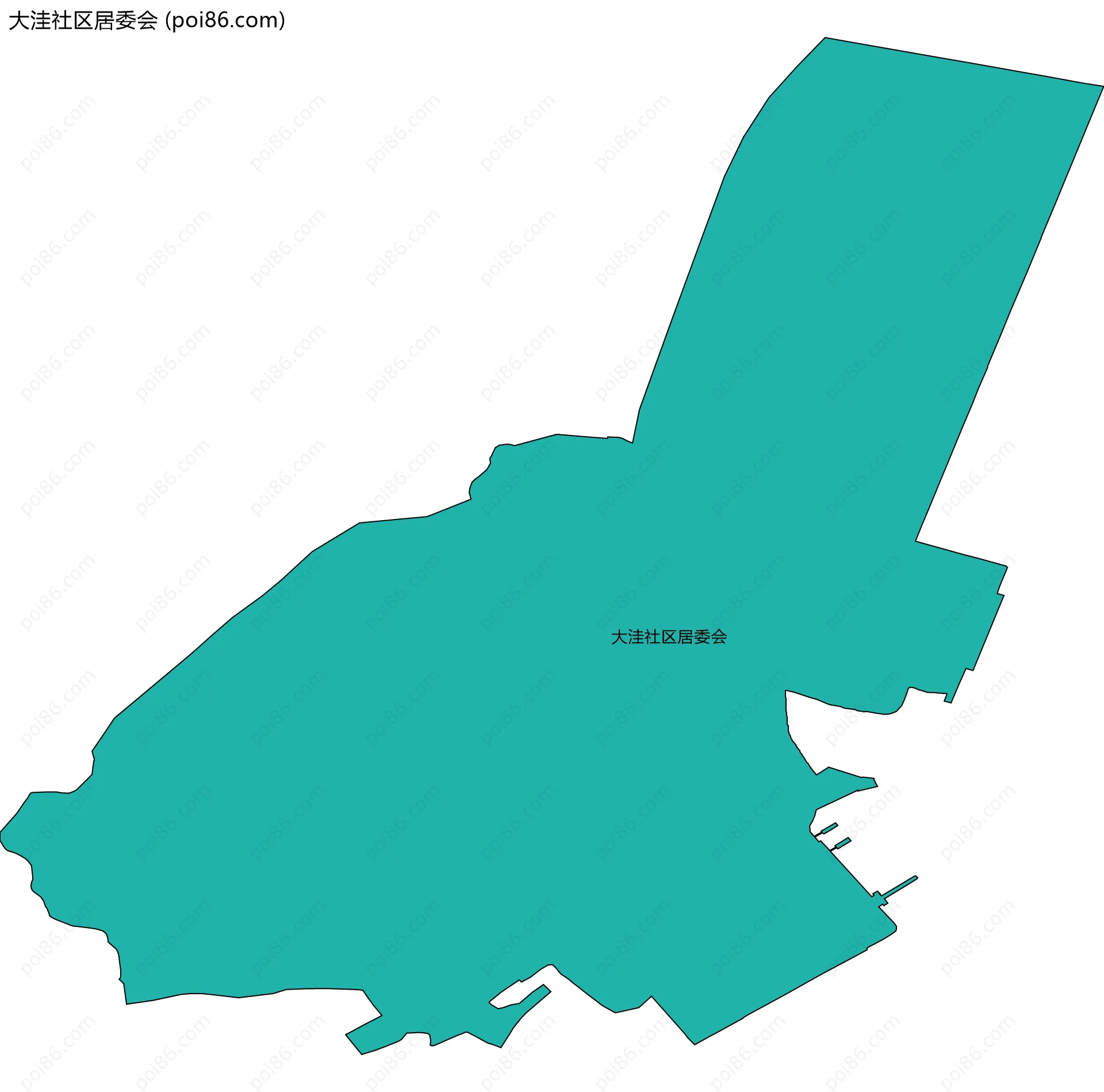 大洼社区居委会边界地图