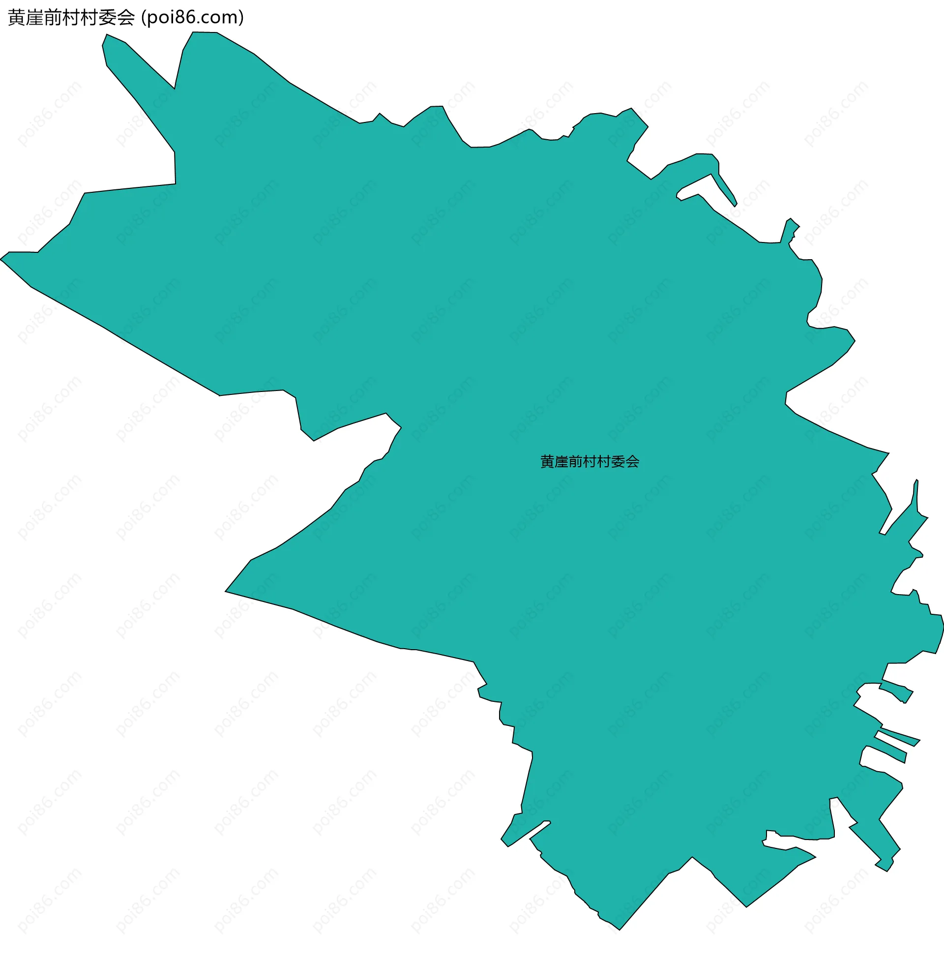 黄崖前村村委会边界地图