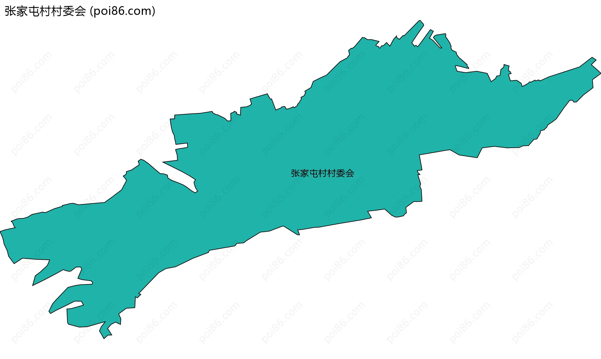 张家屯村村委会边界地图
