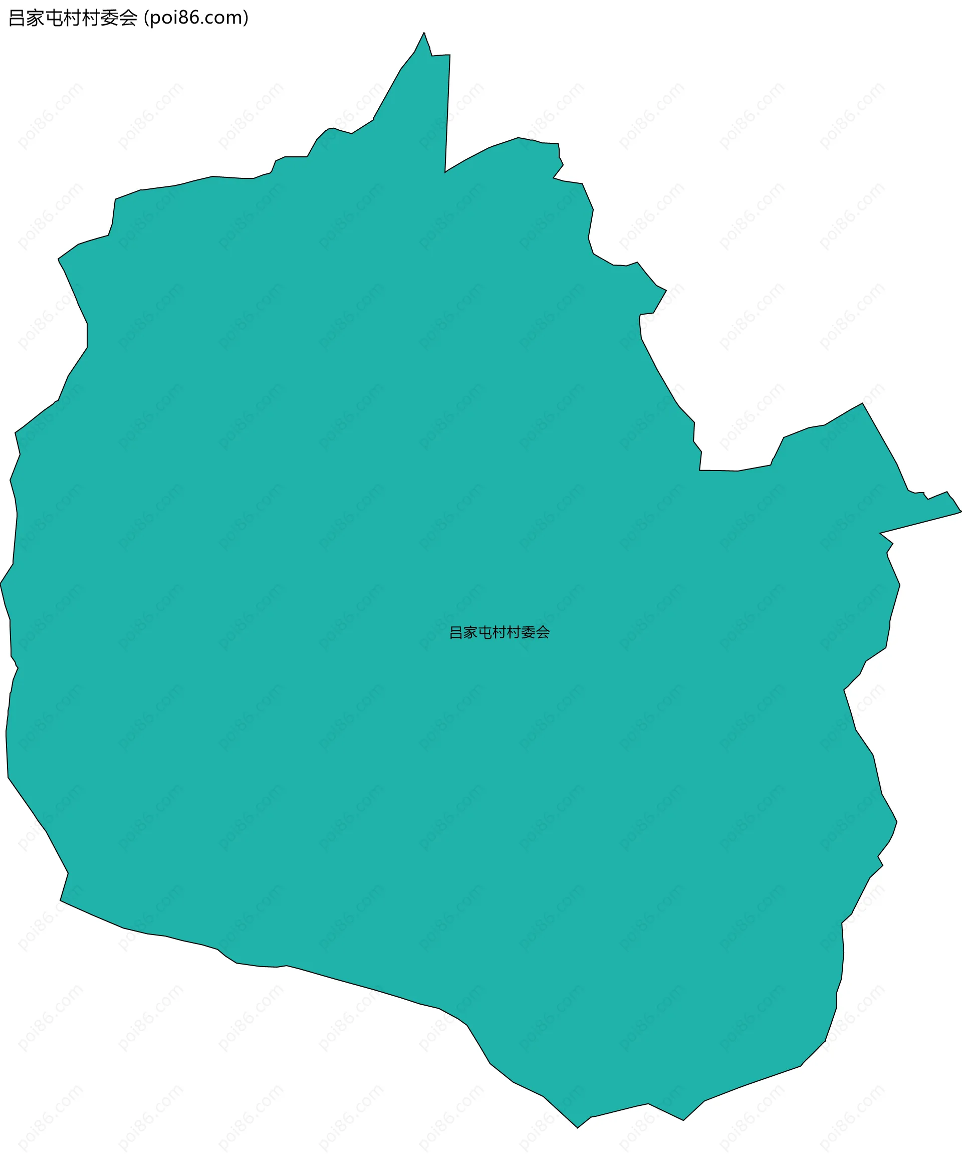 吕家屯村村委会边界地图