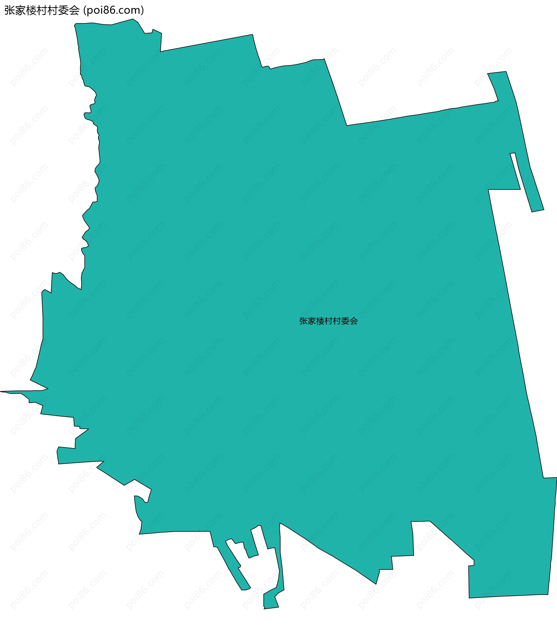 张家楼村村委会边界地图