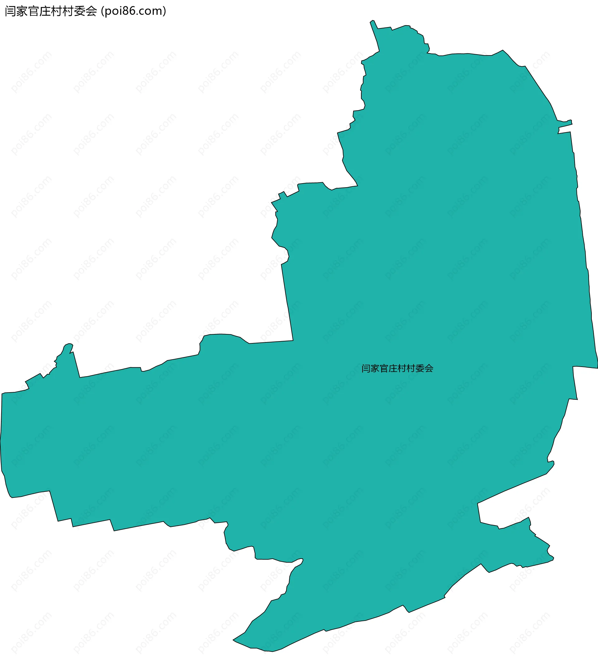 闫家官庄村村委会边界地图