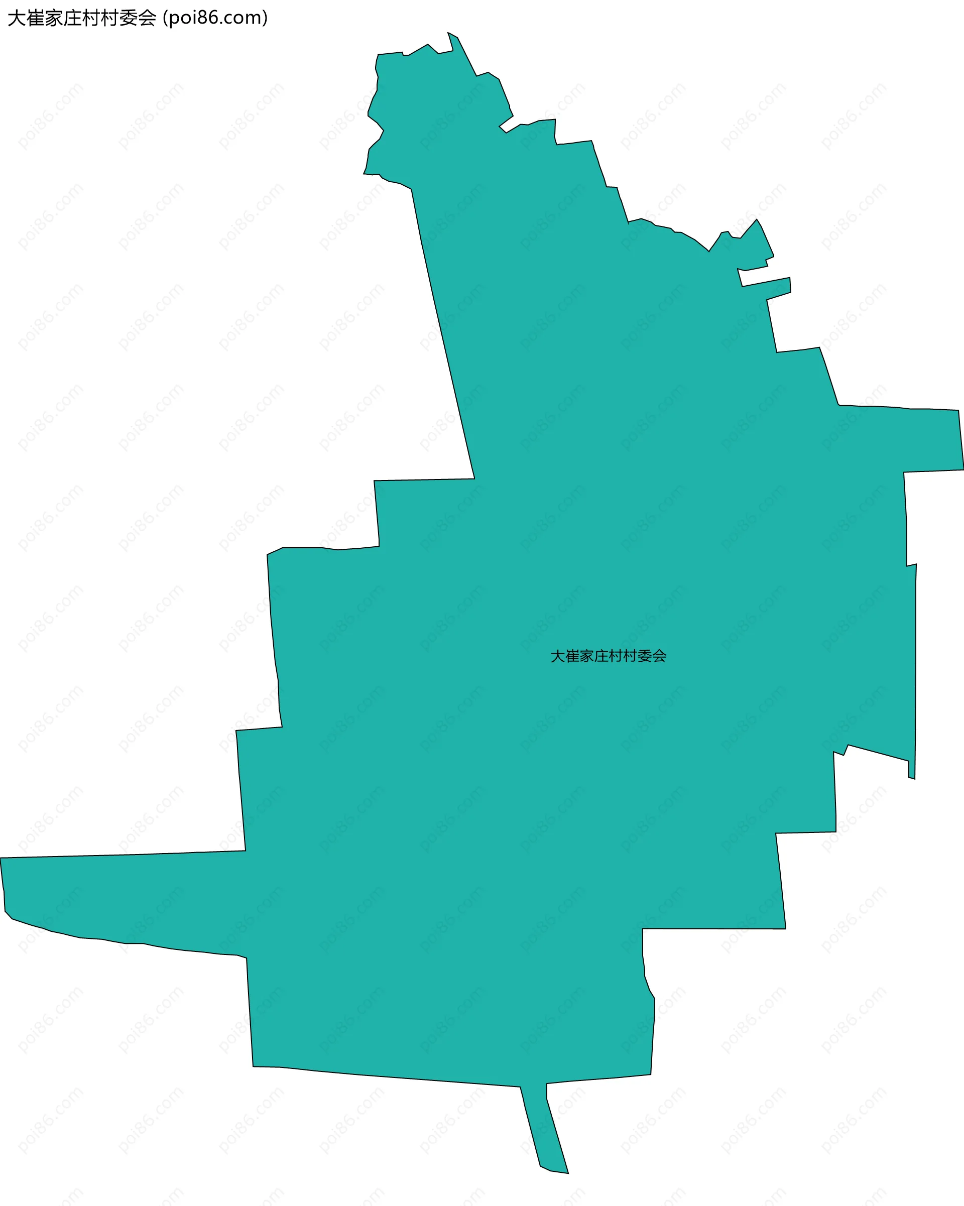 大崔家庄村村委会边界地图