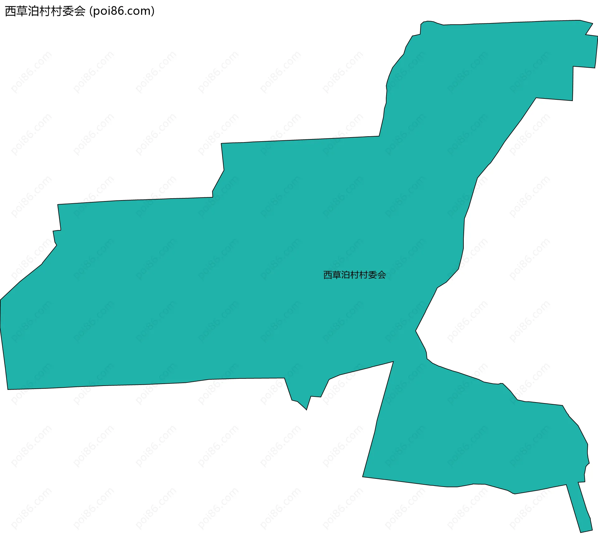 西草泊村村委会边界地图