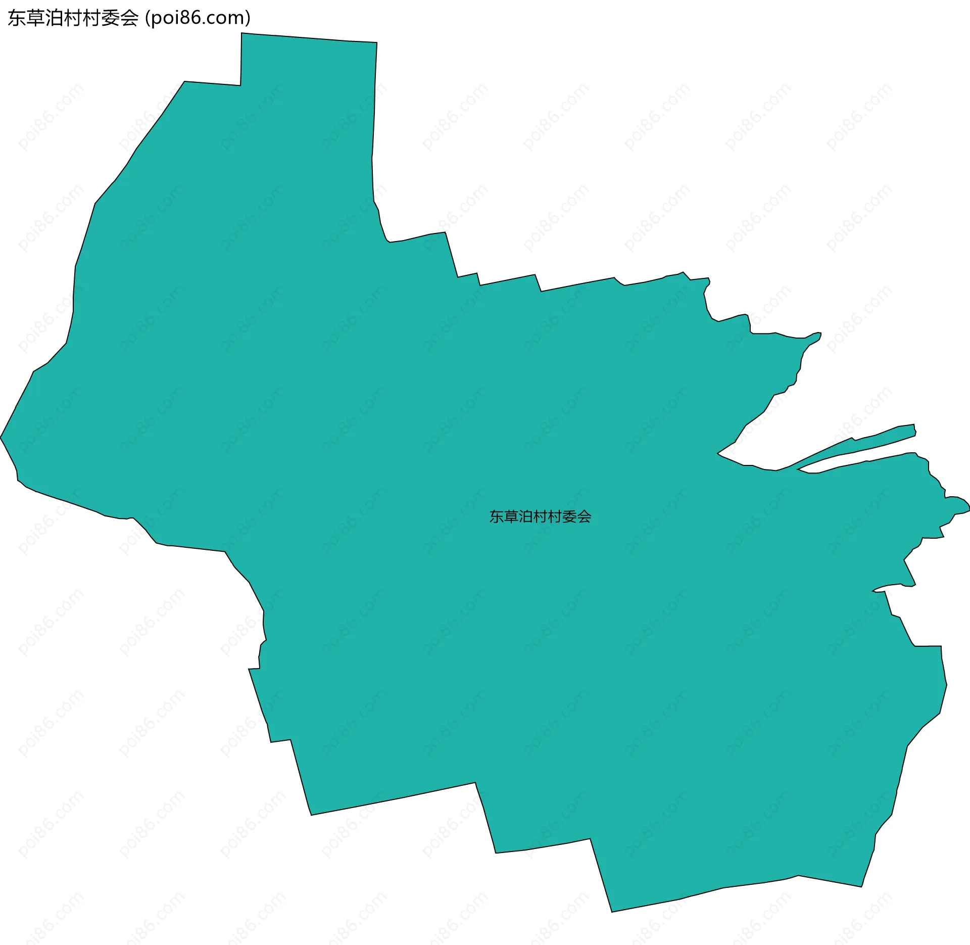 东草泊村村委会边界地图