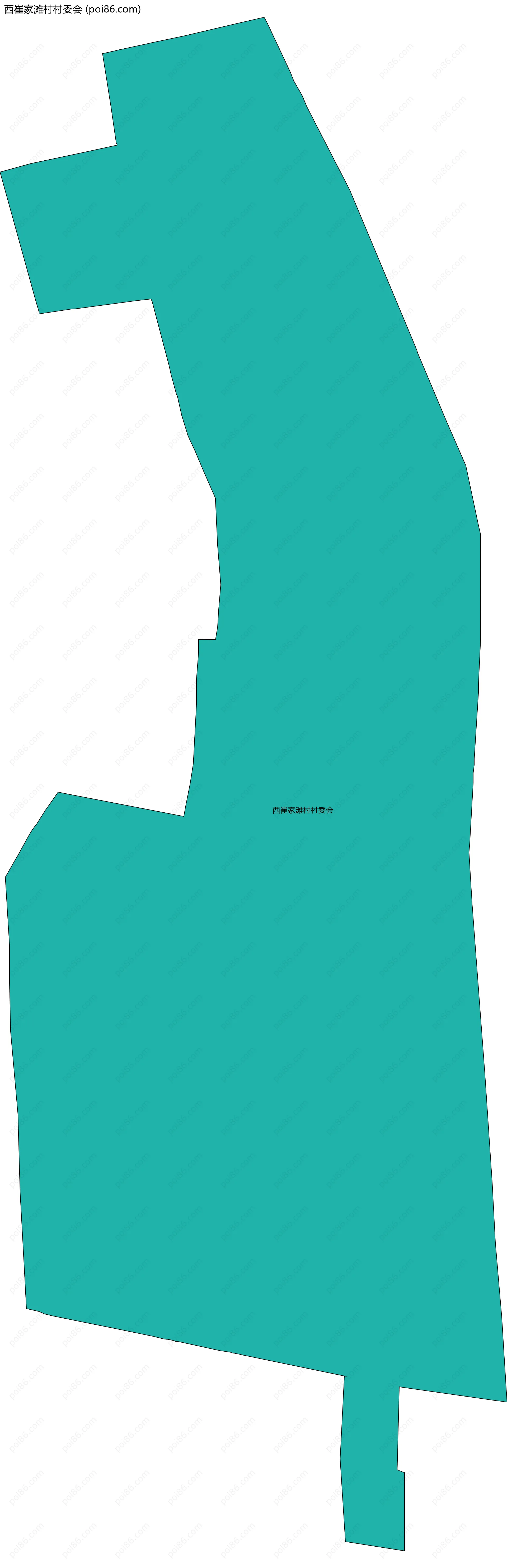 西崔家滩村村委会边界地图