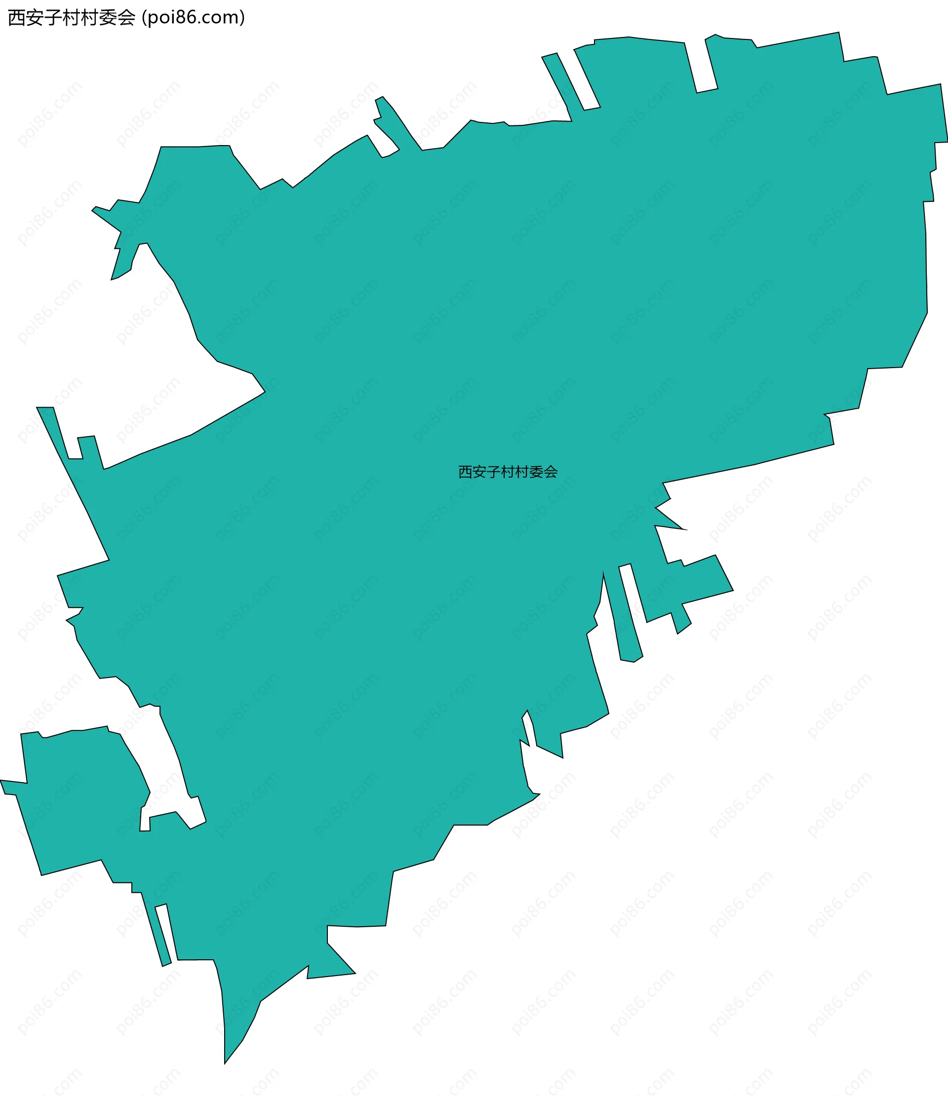西安子村村委会边界地图