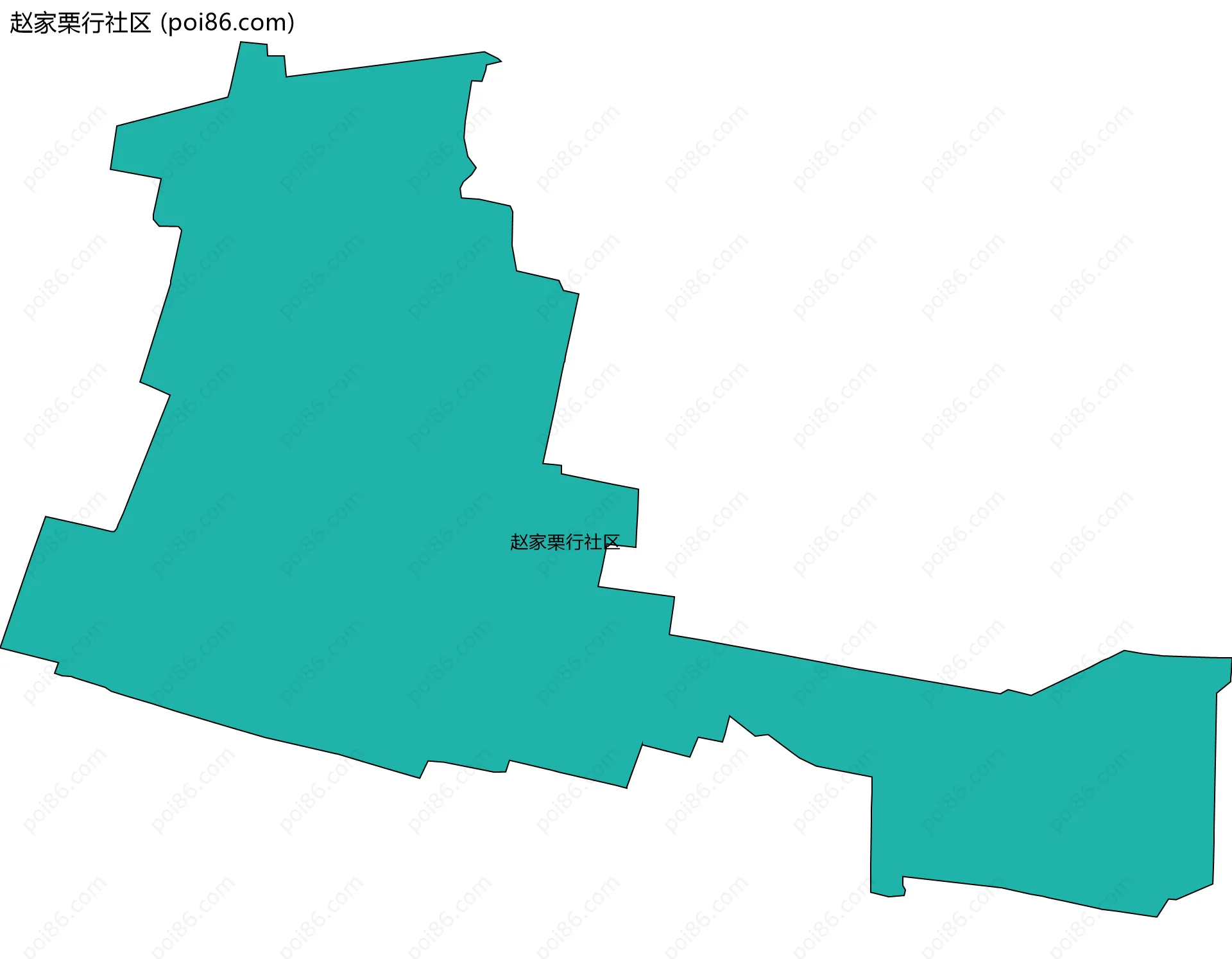 赵家栗行社区边界地图