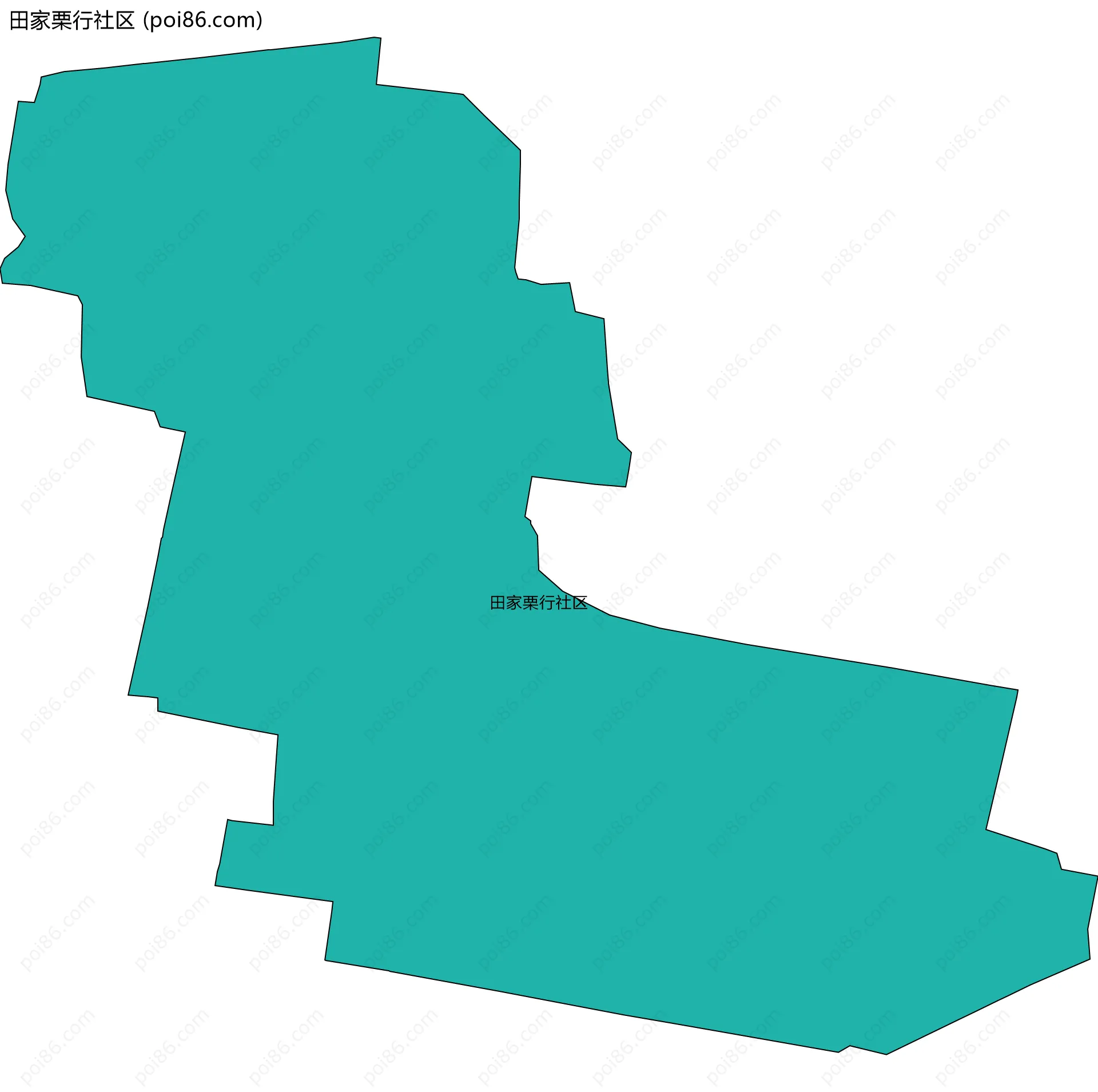 田家栗行社区边界地图