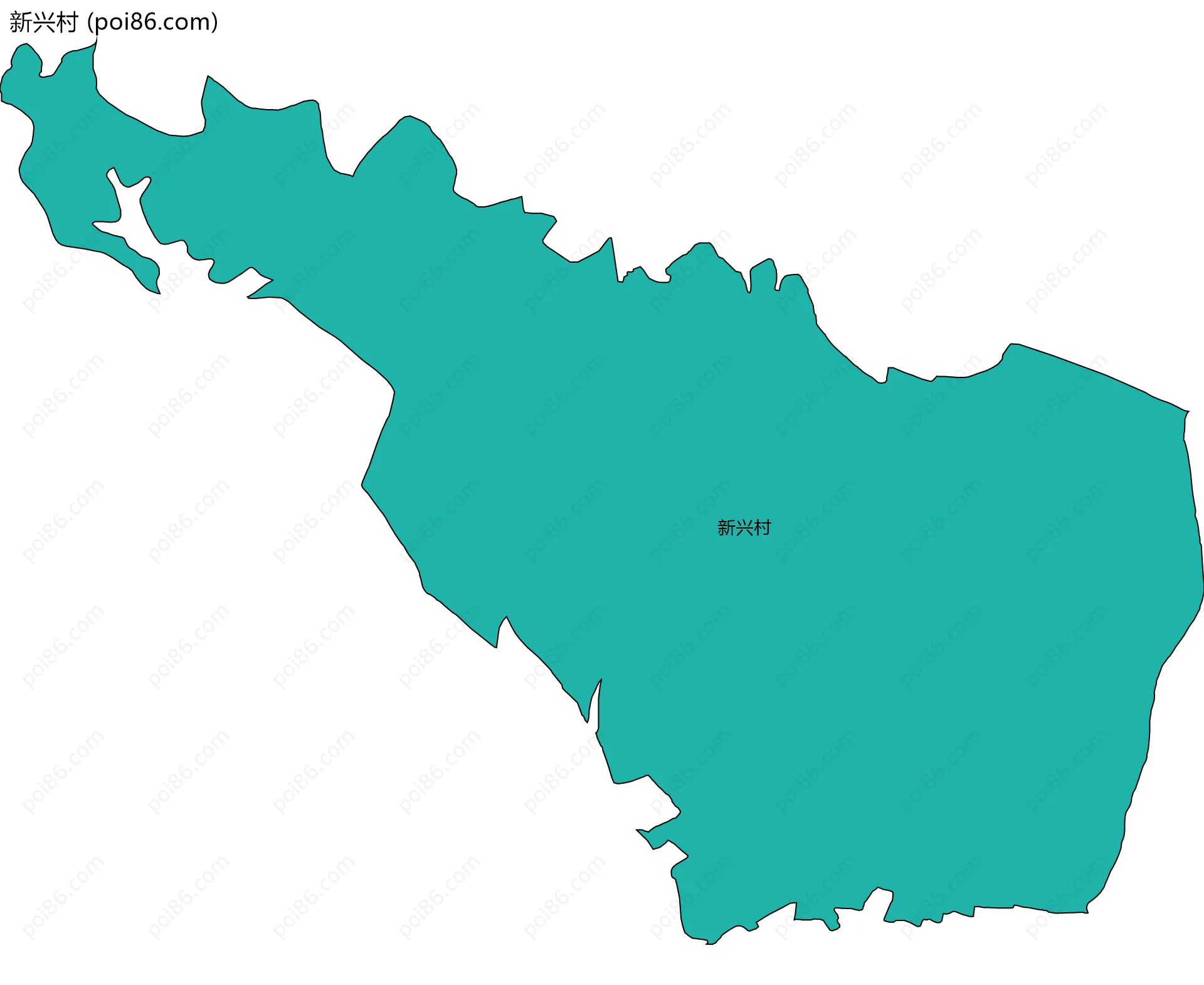 新兴村边界地图