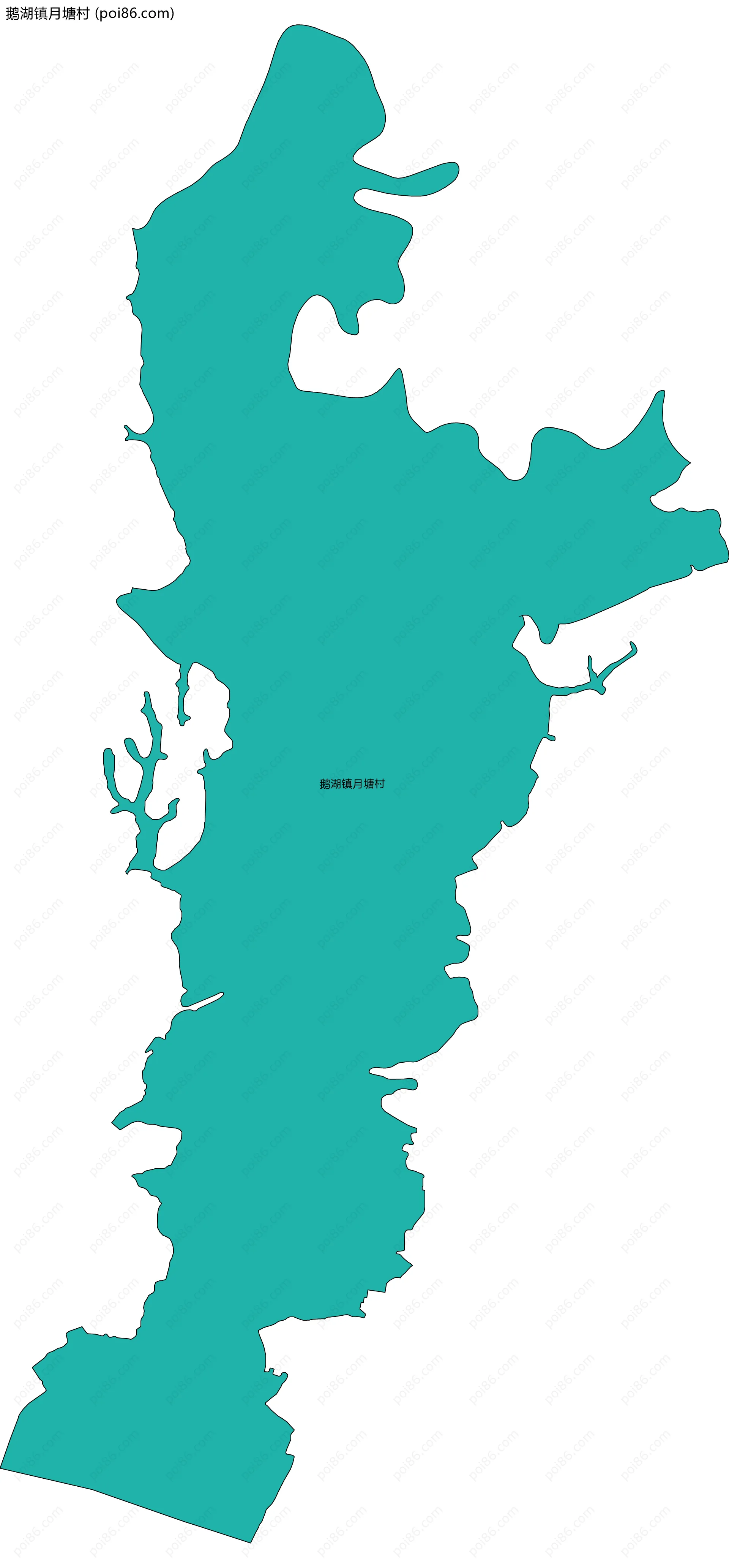 鹅湖镇月塘村边界地图
