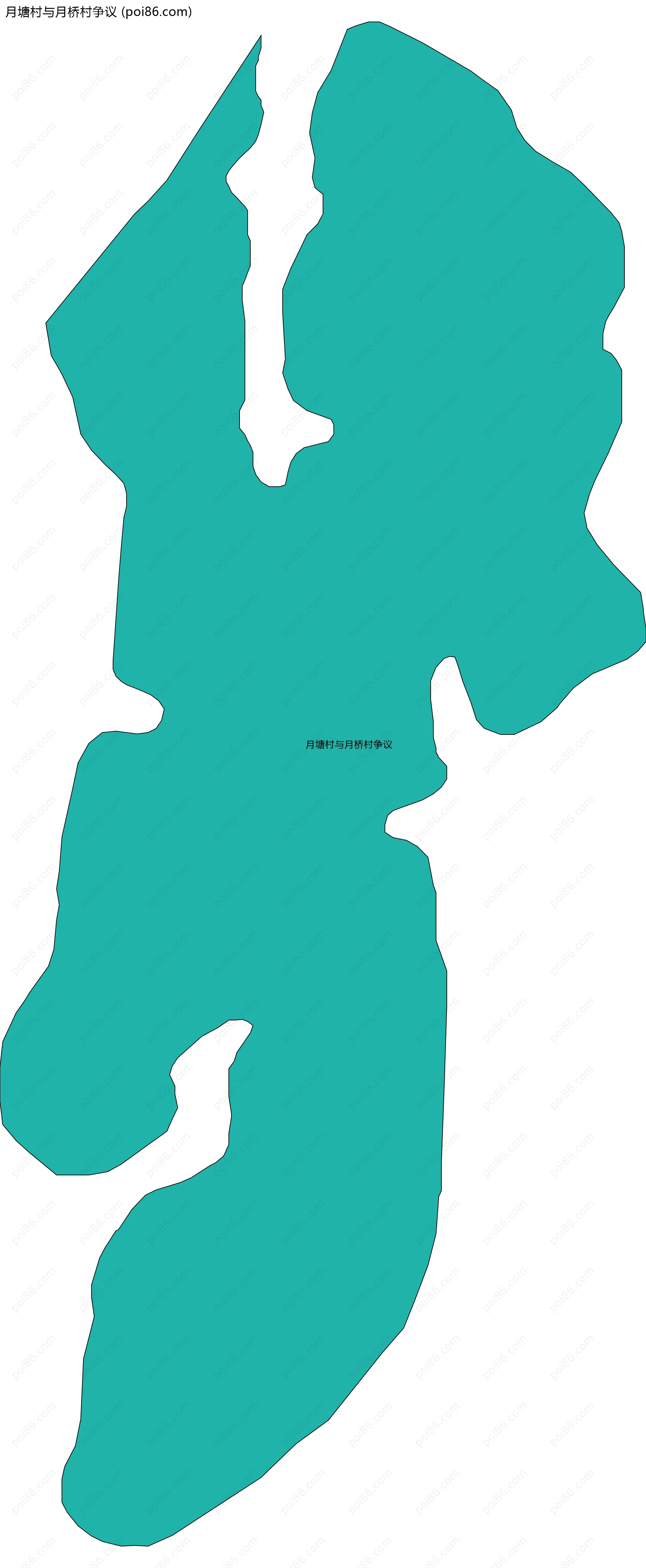 月塘村与月桥村争议边界地图