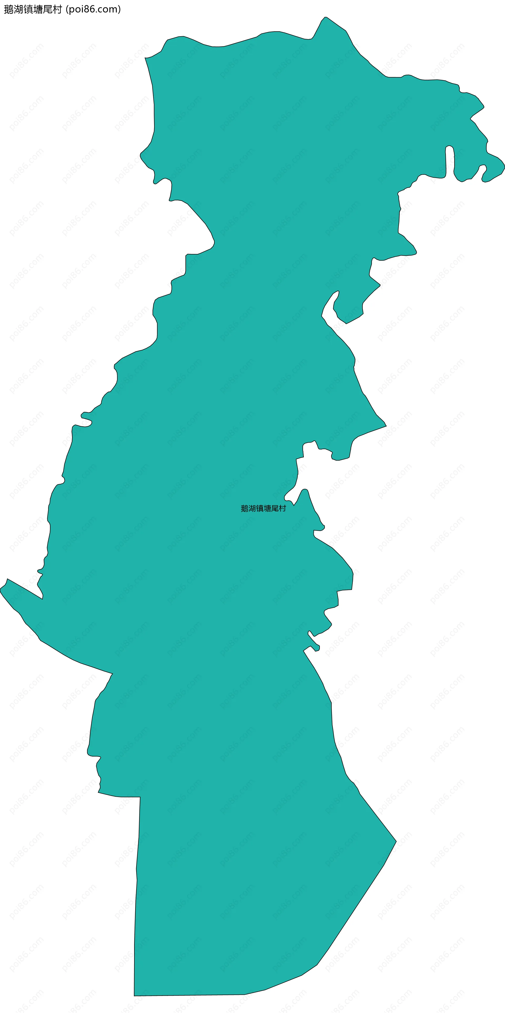 鹅湖镇塘尾村边界地图