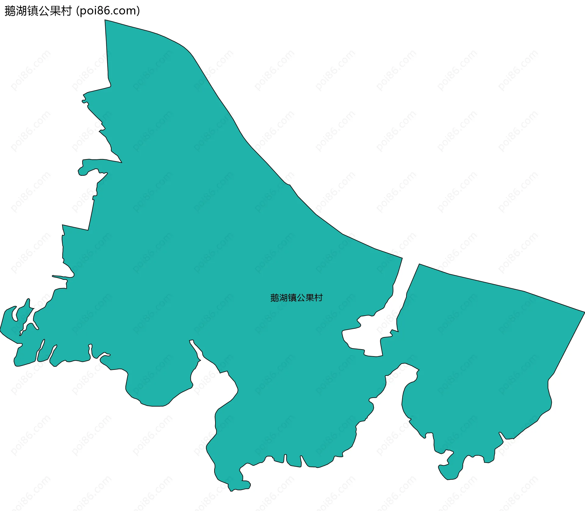 鹅湖镇公果村边界地图