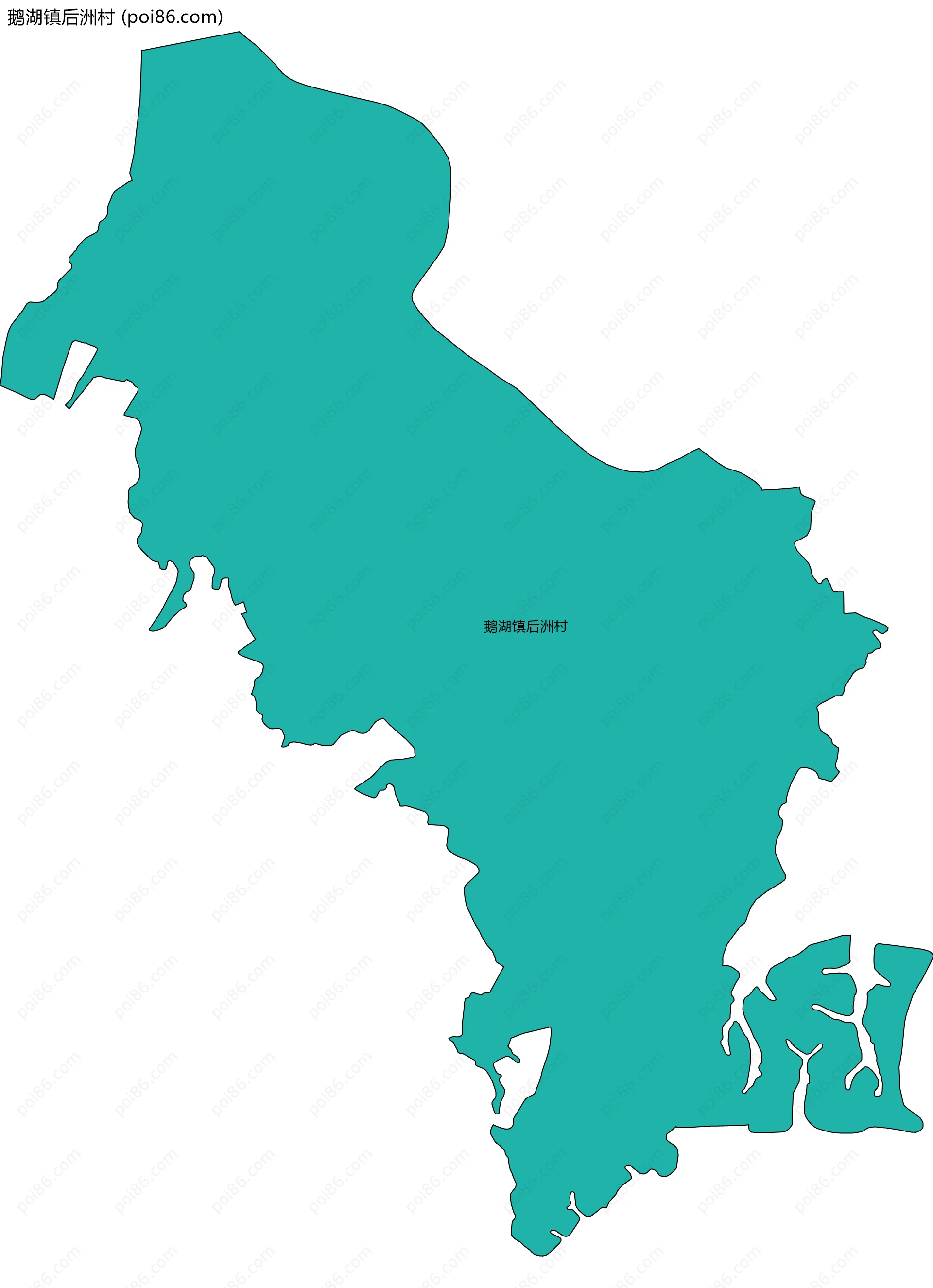 鹅湖镇后洲村边界地图