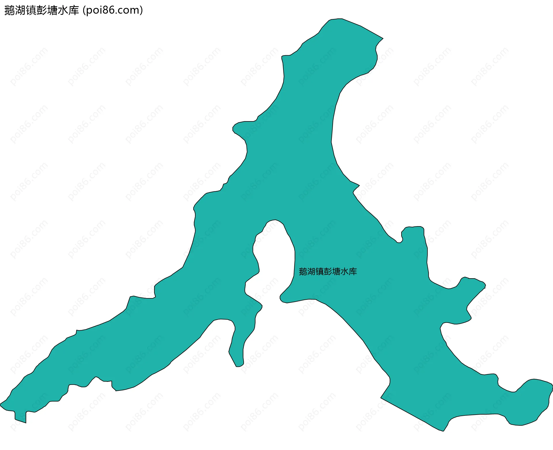 鹅湖镇彭塘水库边界地图