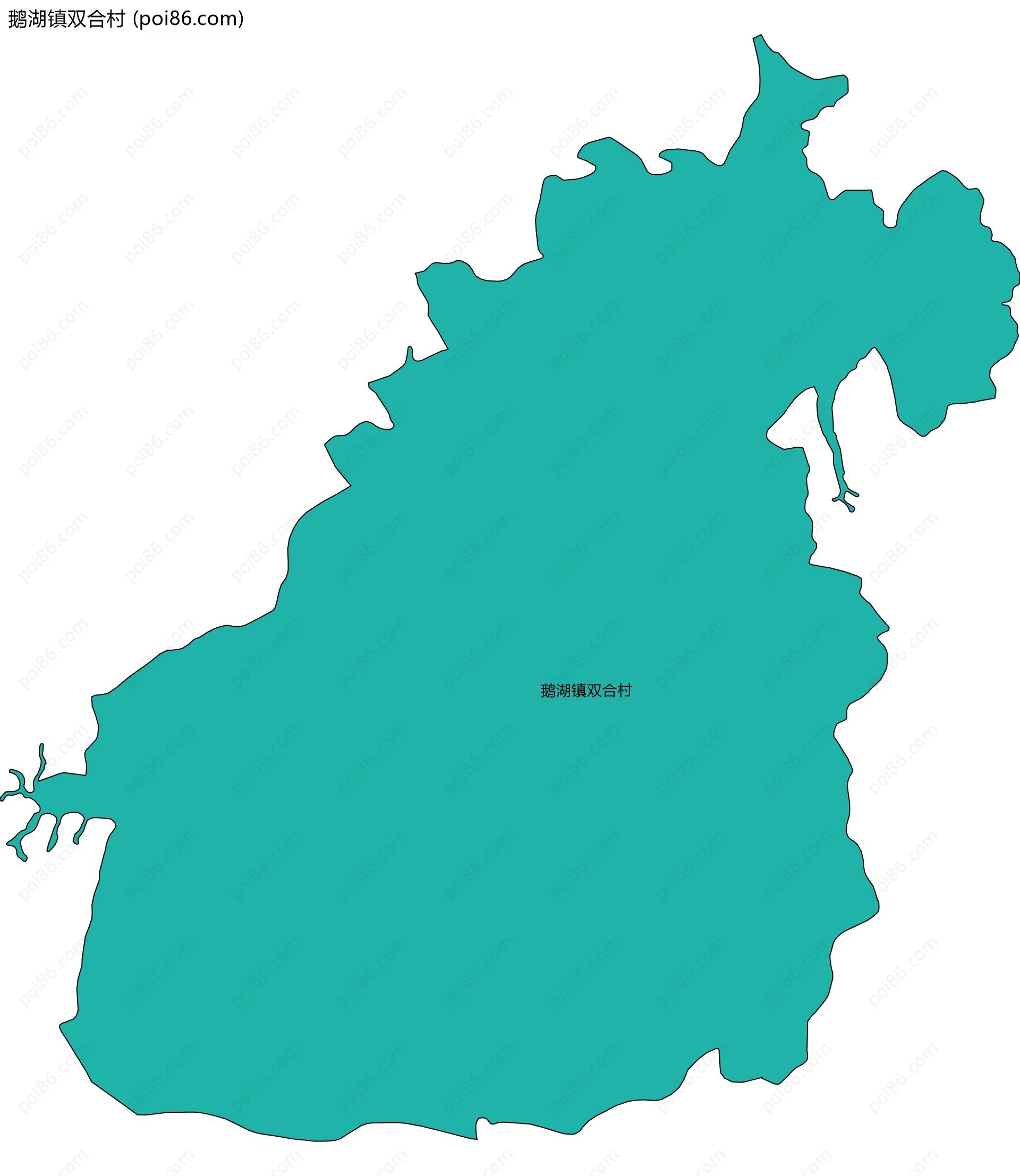 鹅湖镇双合村边界地图