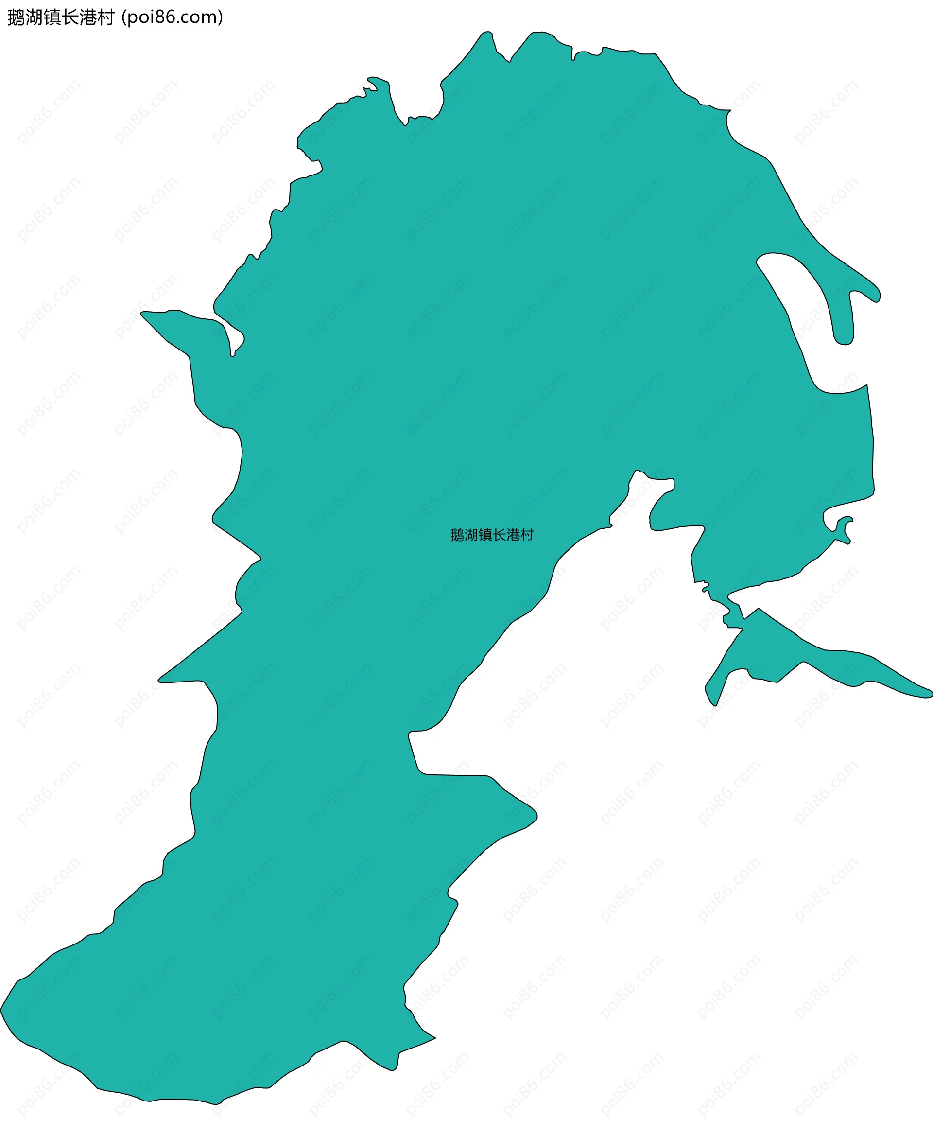 鹅湖镇长港村边界地图