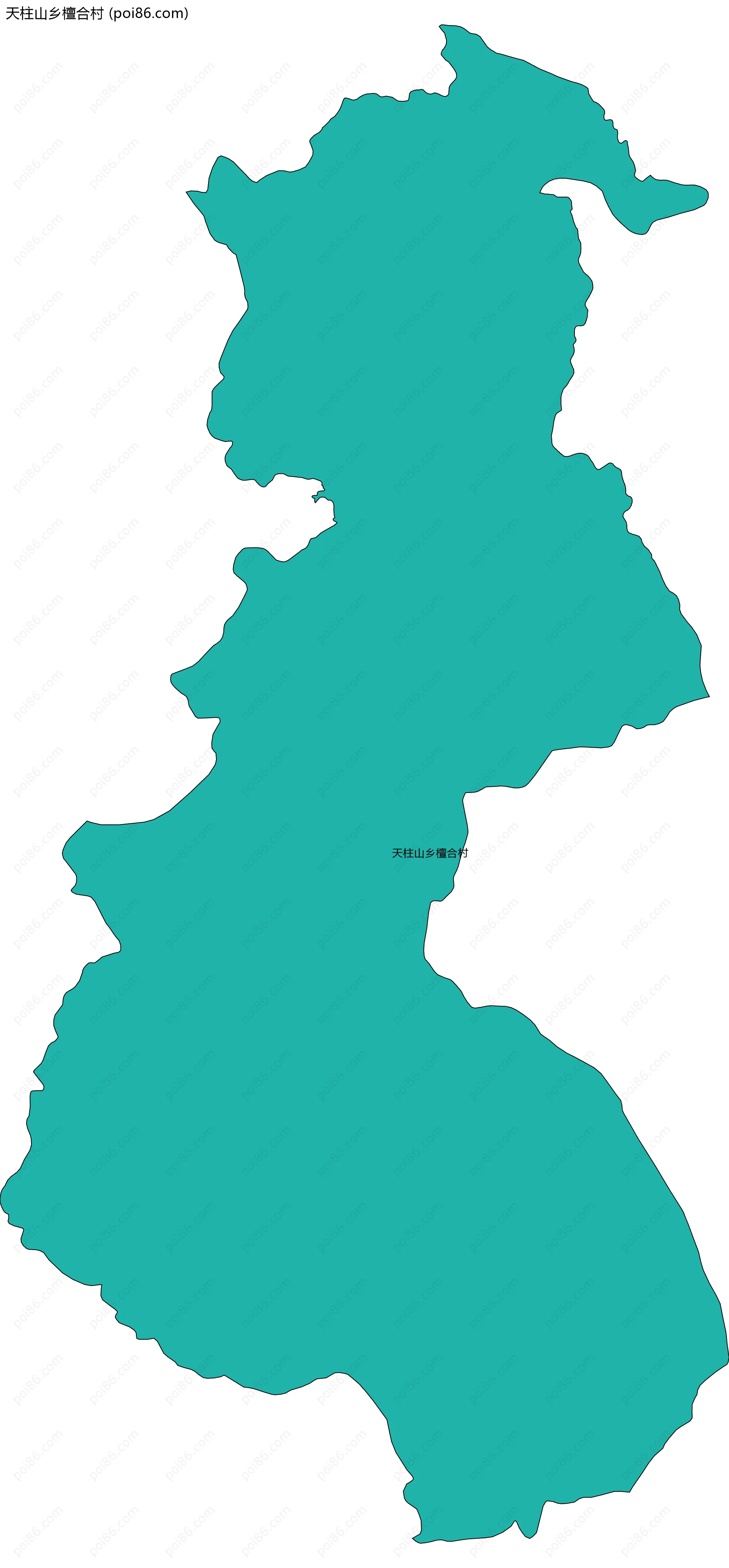 天柱山乡檀合村边界地图