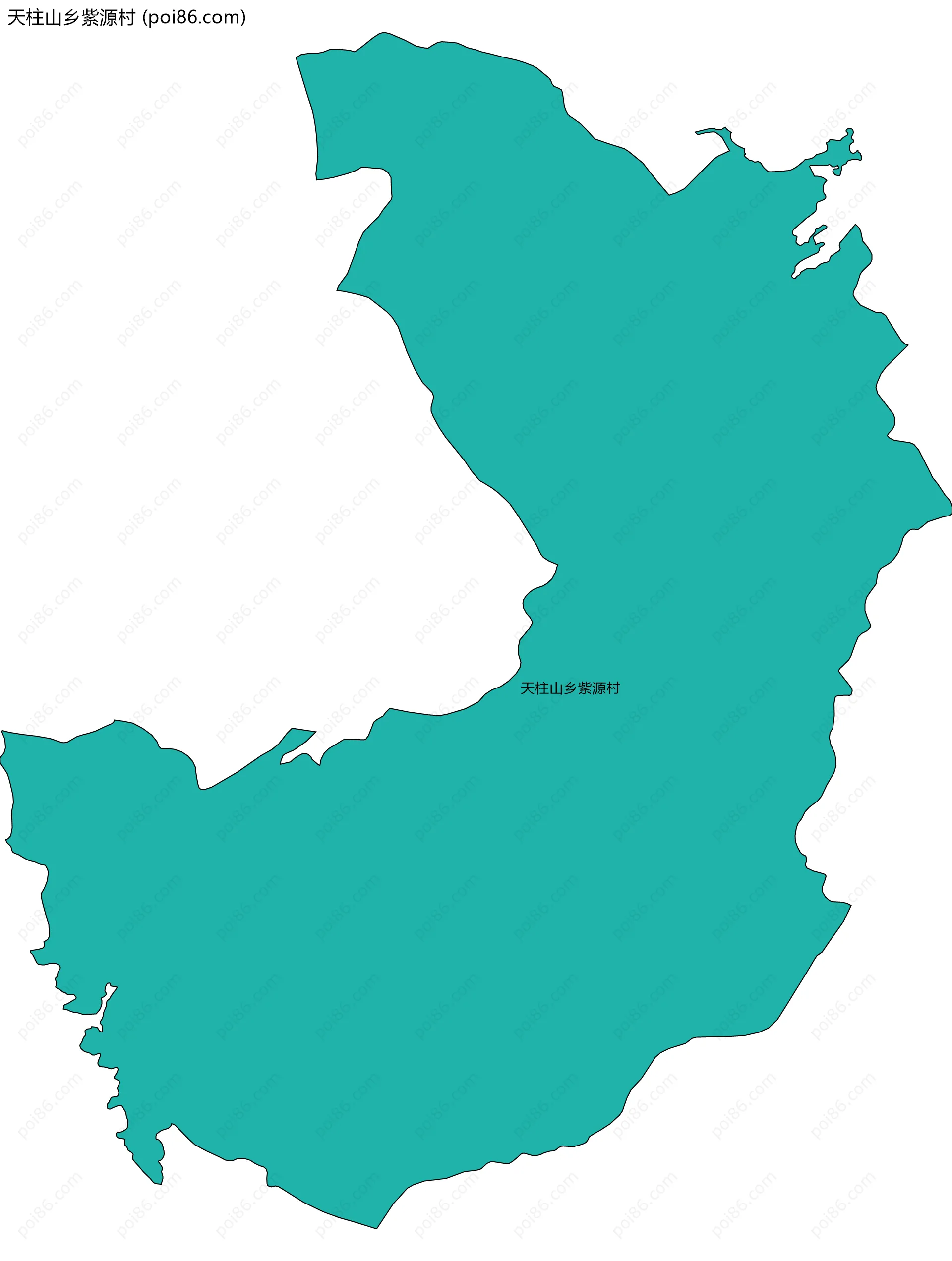 天柱山乡紫源村边界地图