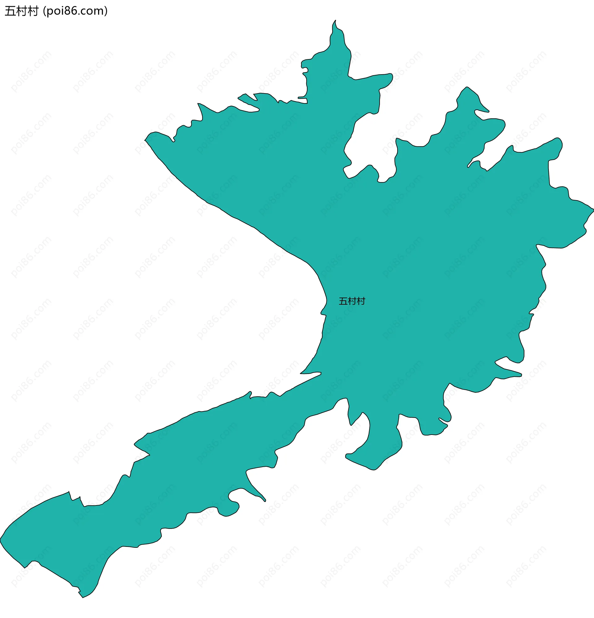 五村村边界地图