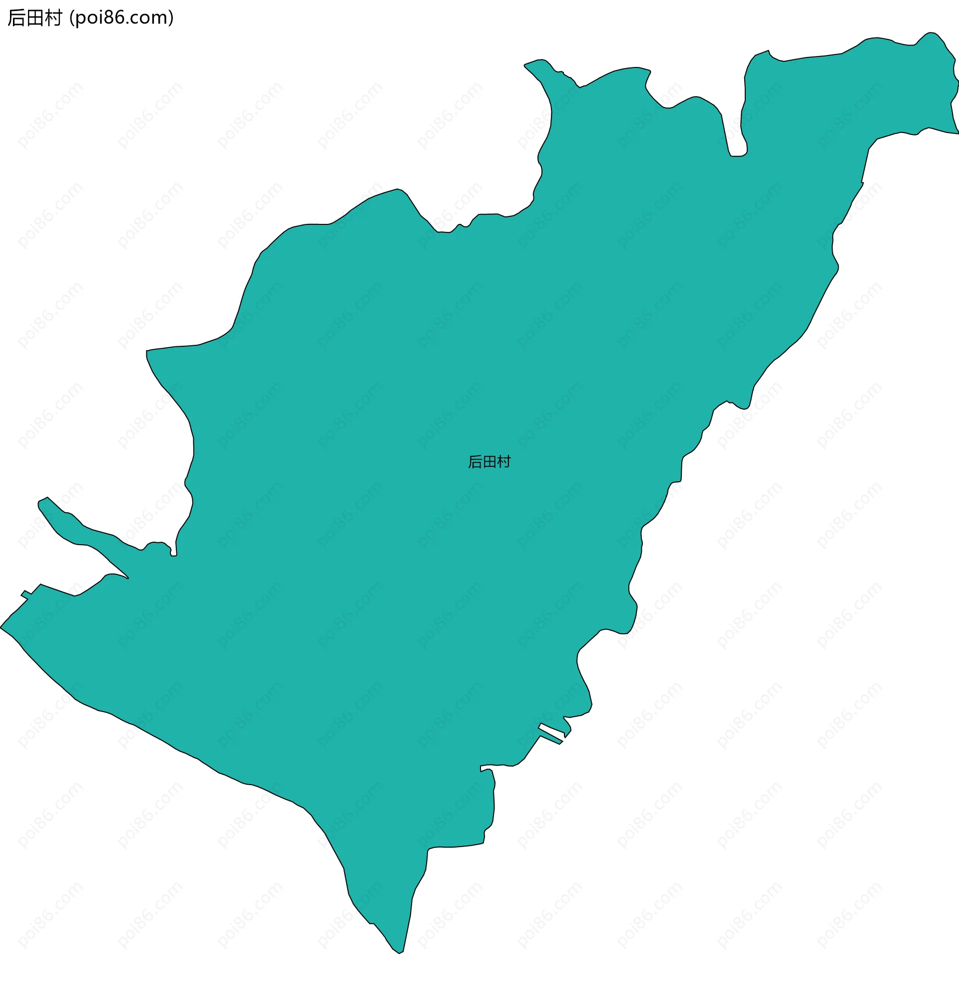 后田村边界地图