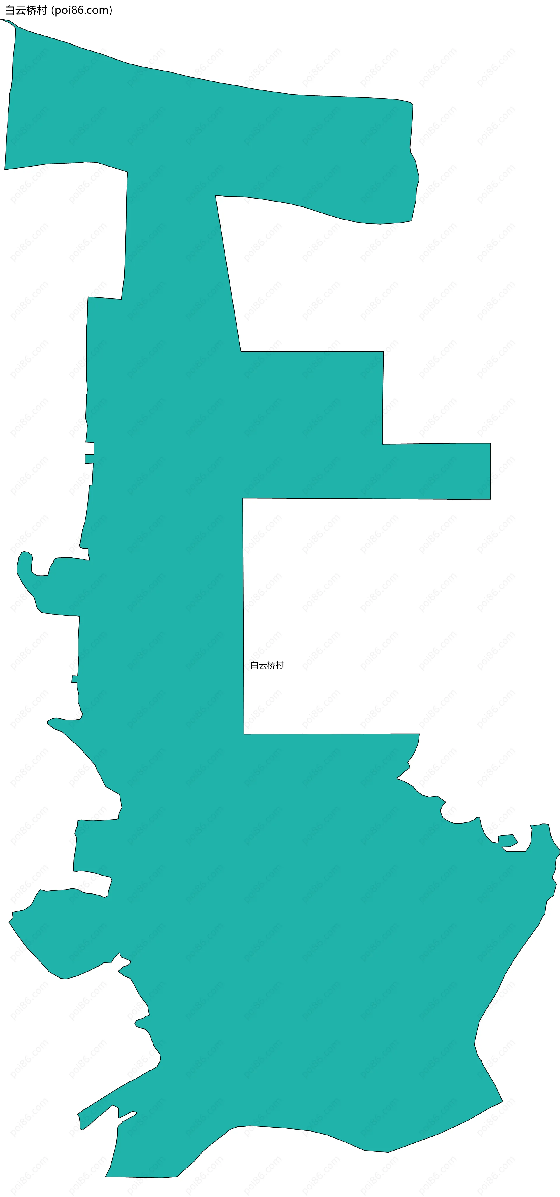 白云桥村边界地图