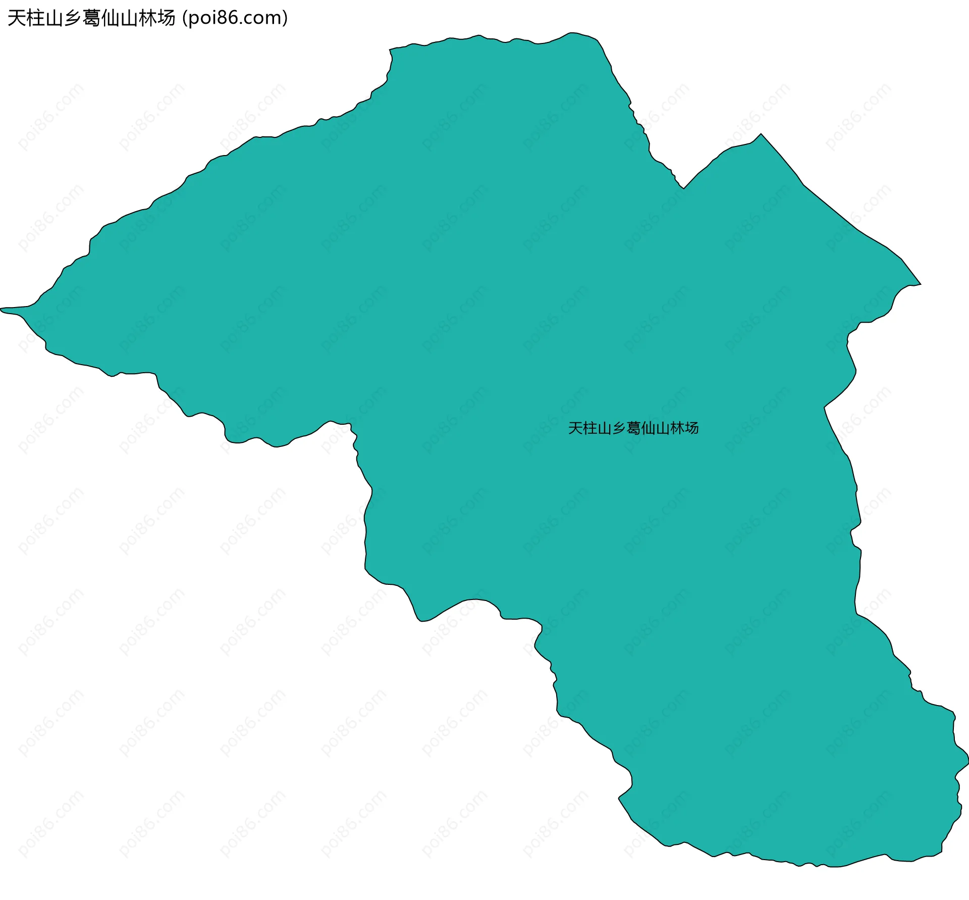 天柱山乡葛仙山林场边界地图(五级行政区划)