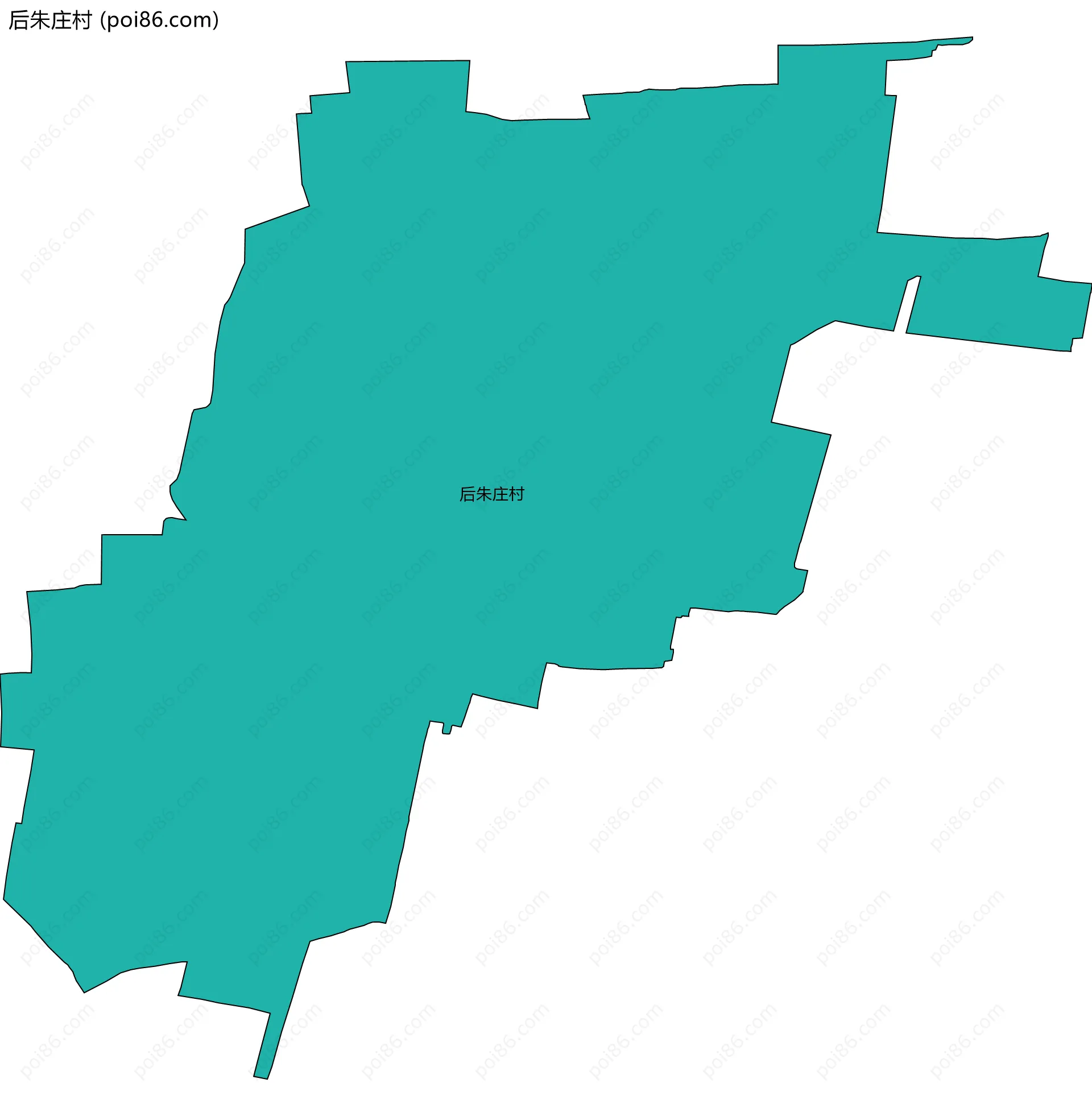 后朱庄村边界地图