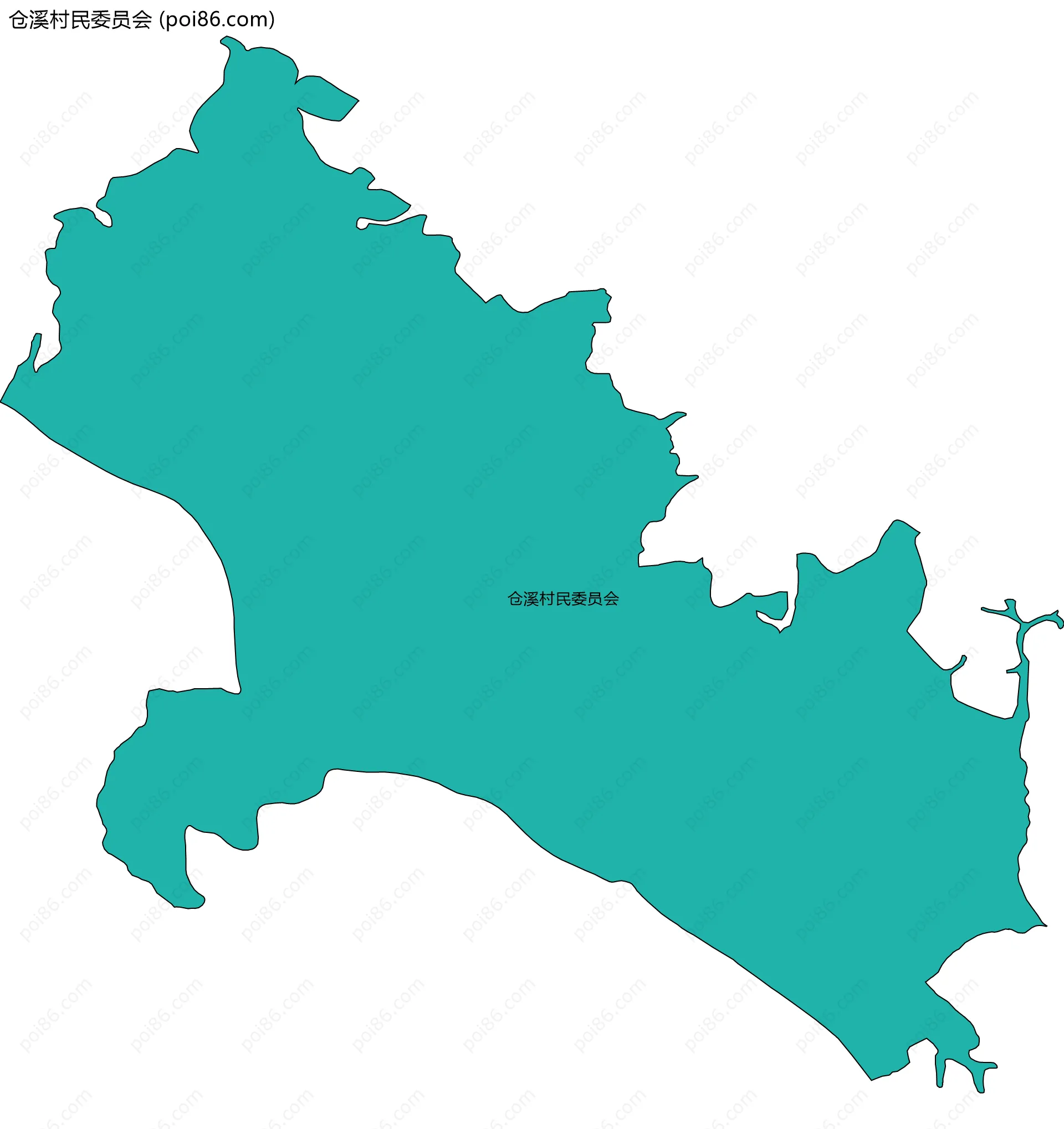 仓溪村民委员会边界地图