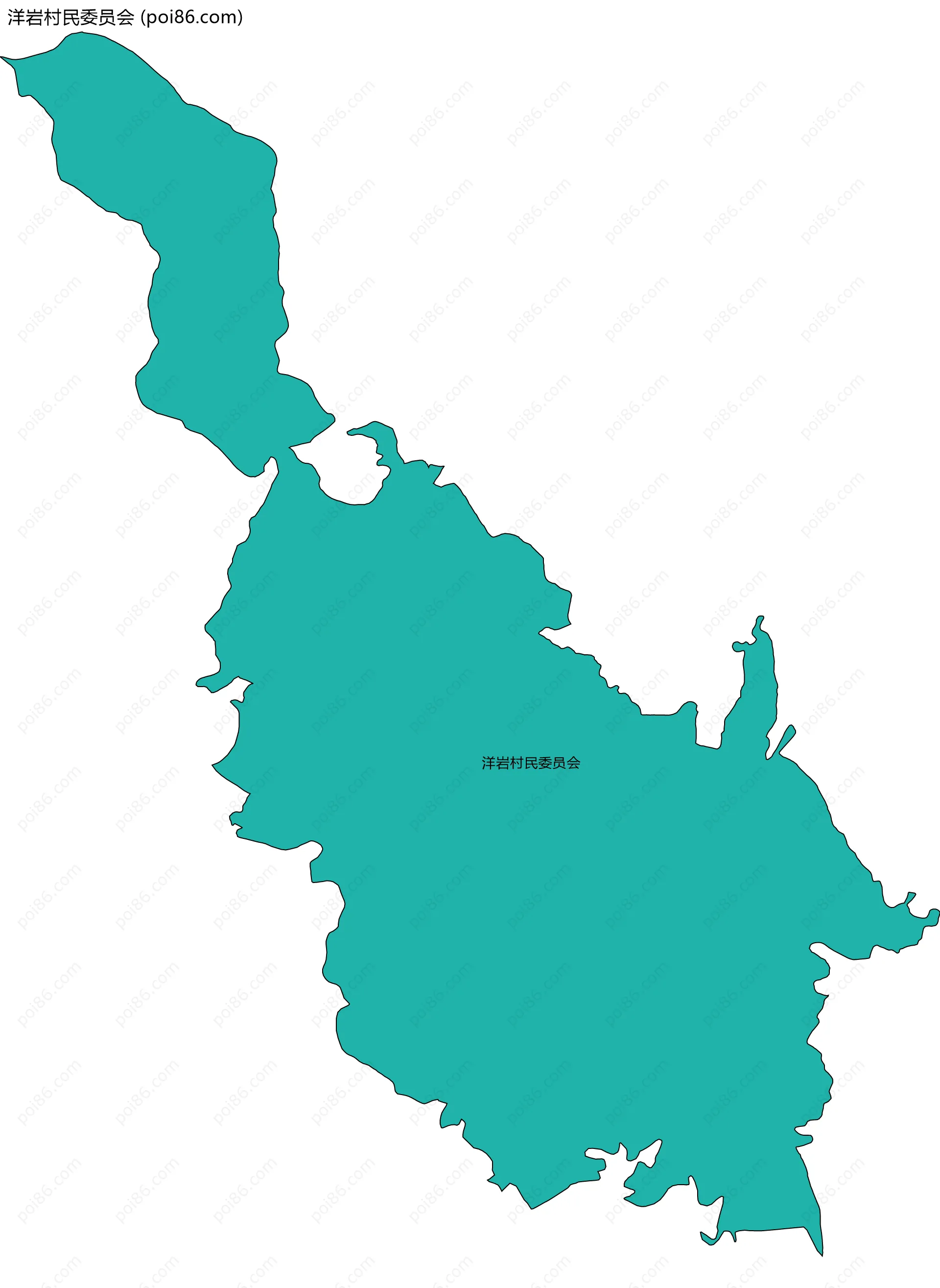 洋岩村民委员会边界地图