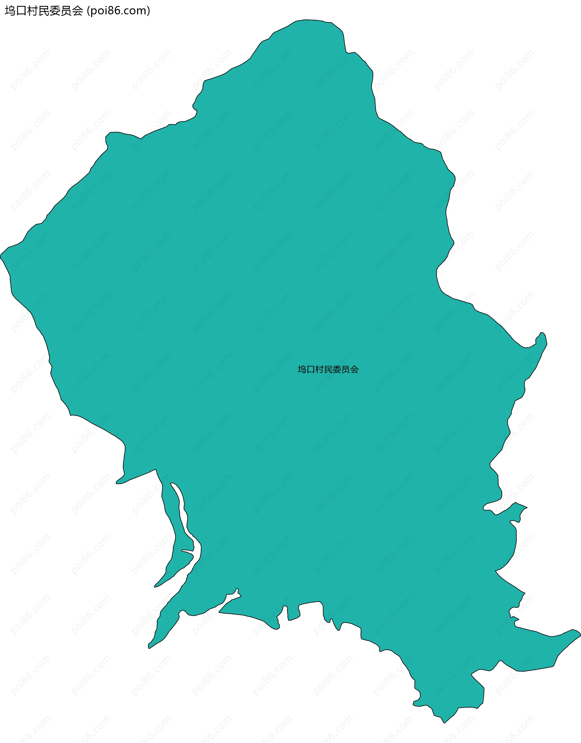 坞口村民委员会边界地图