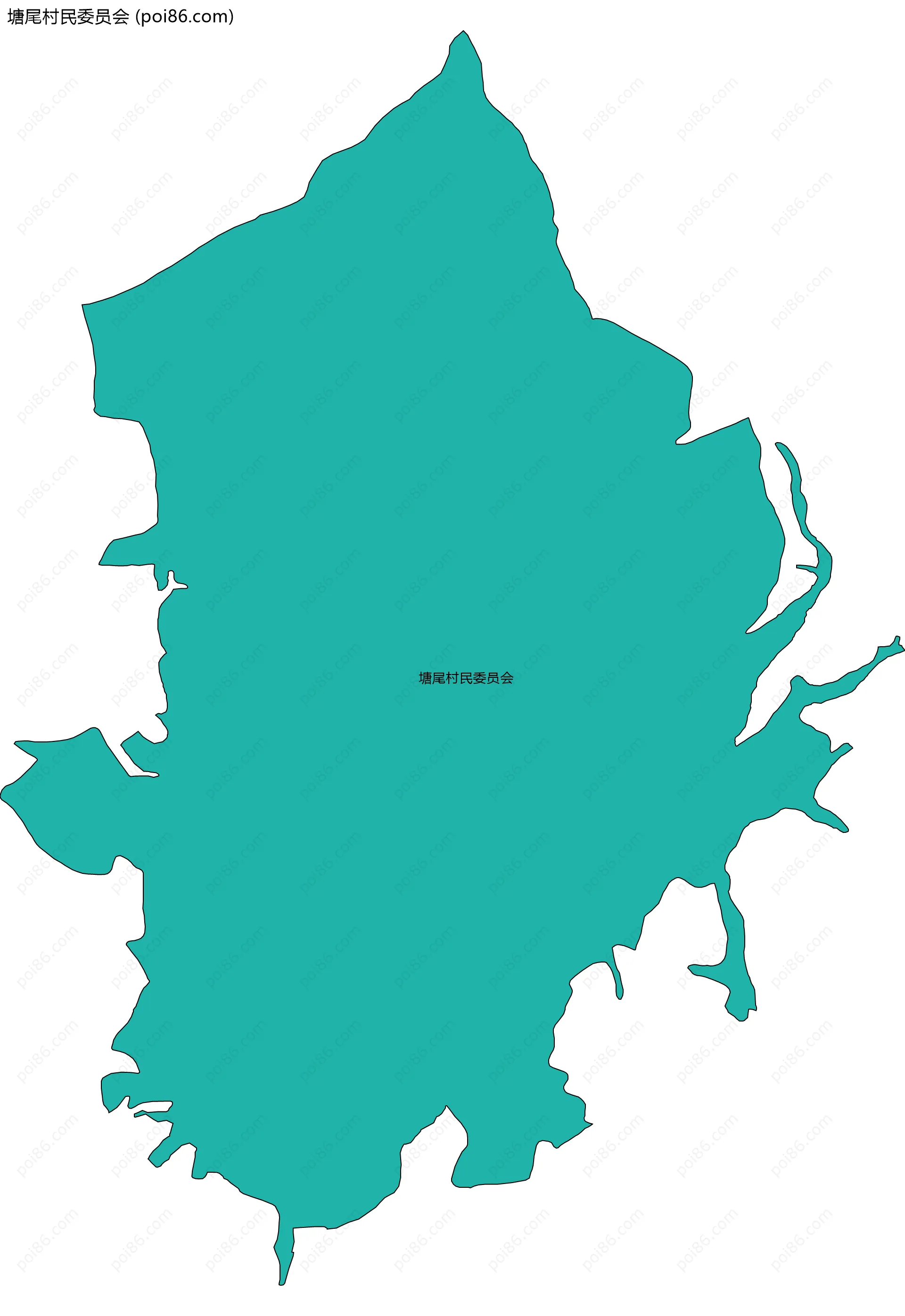 塘尾村民委员会边界地图