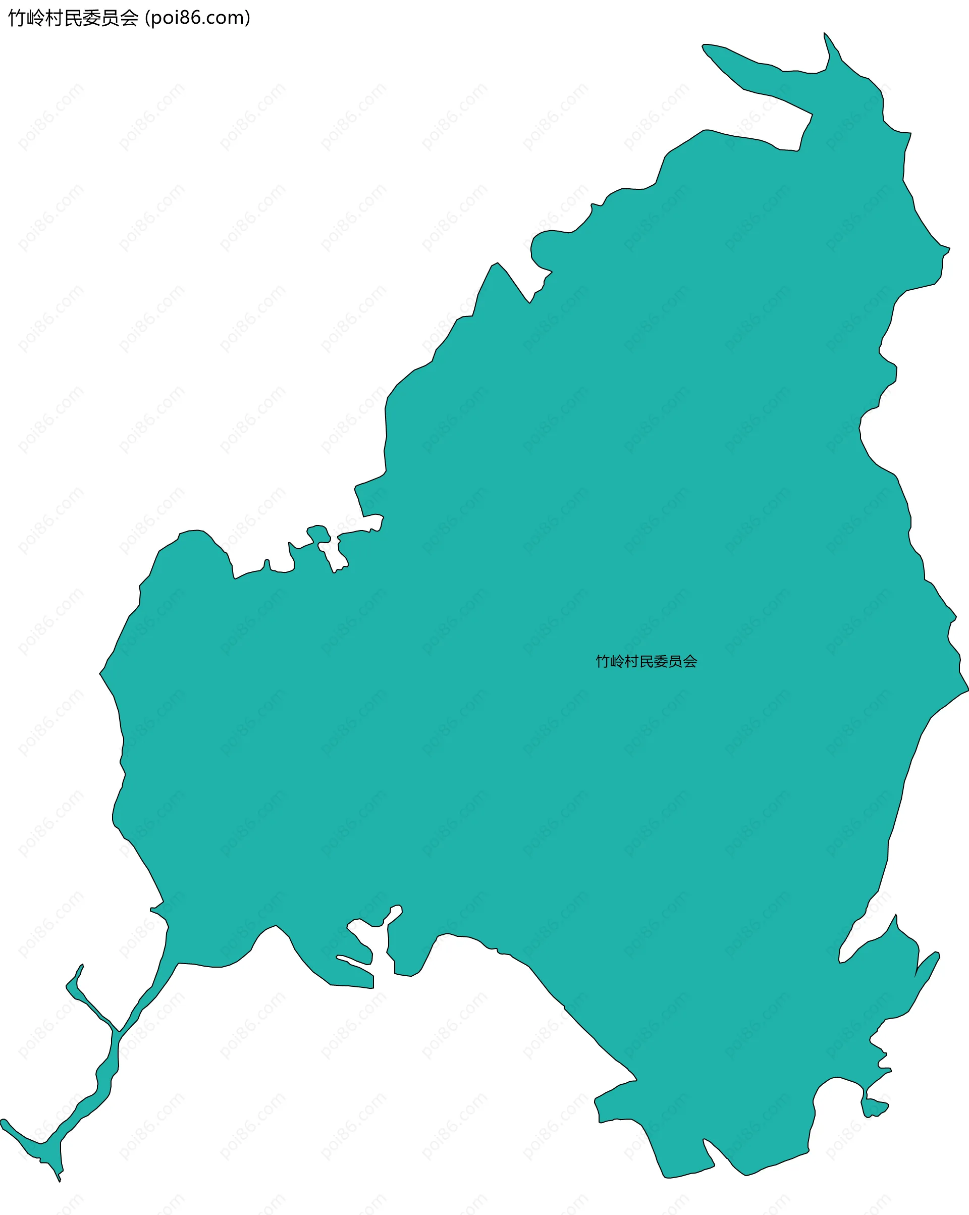 竹岭村民委员会边界地图