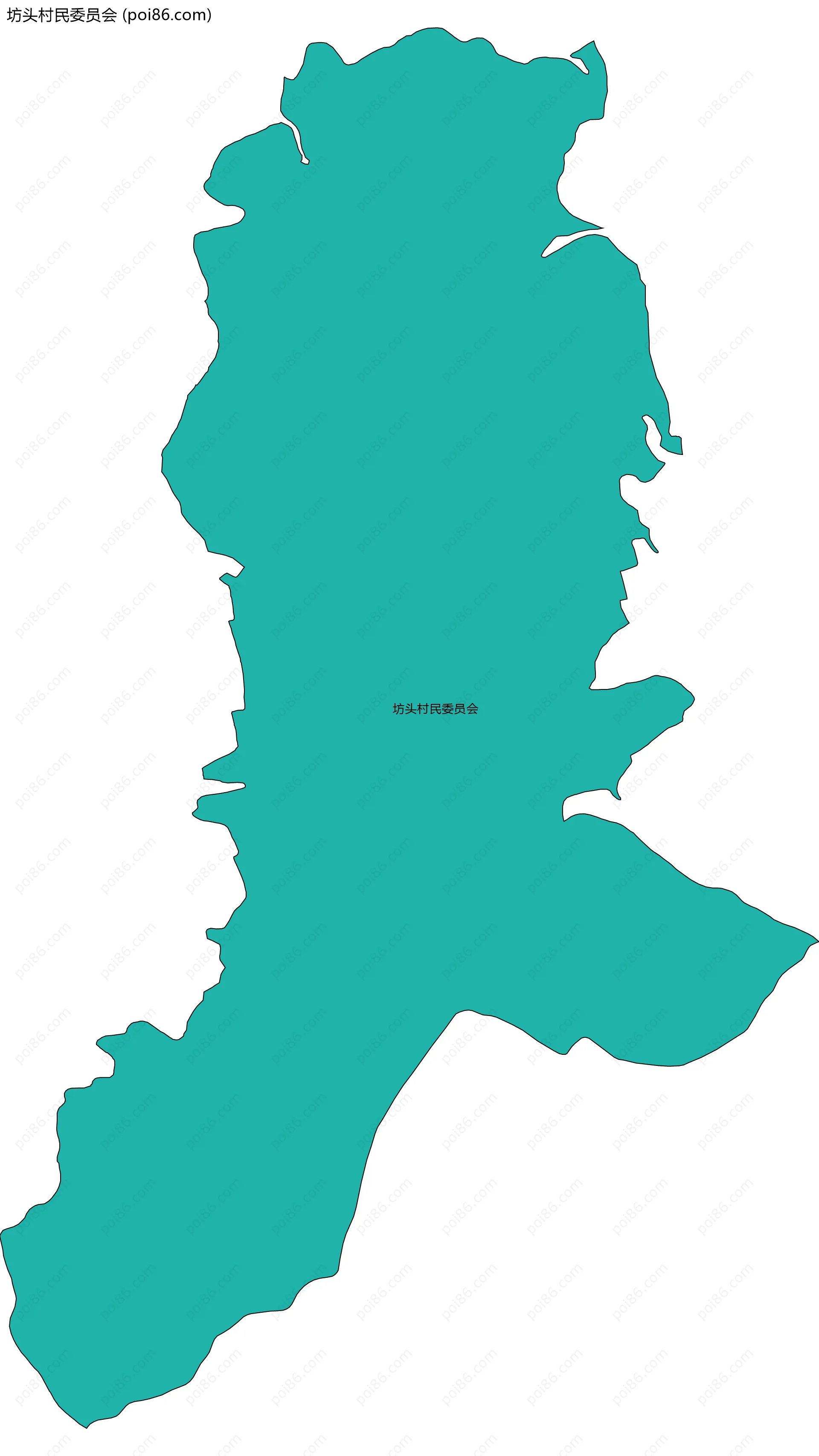 坊头村民委员会边界地图