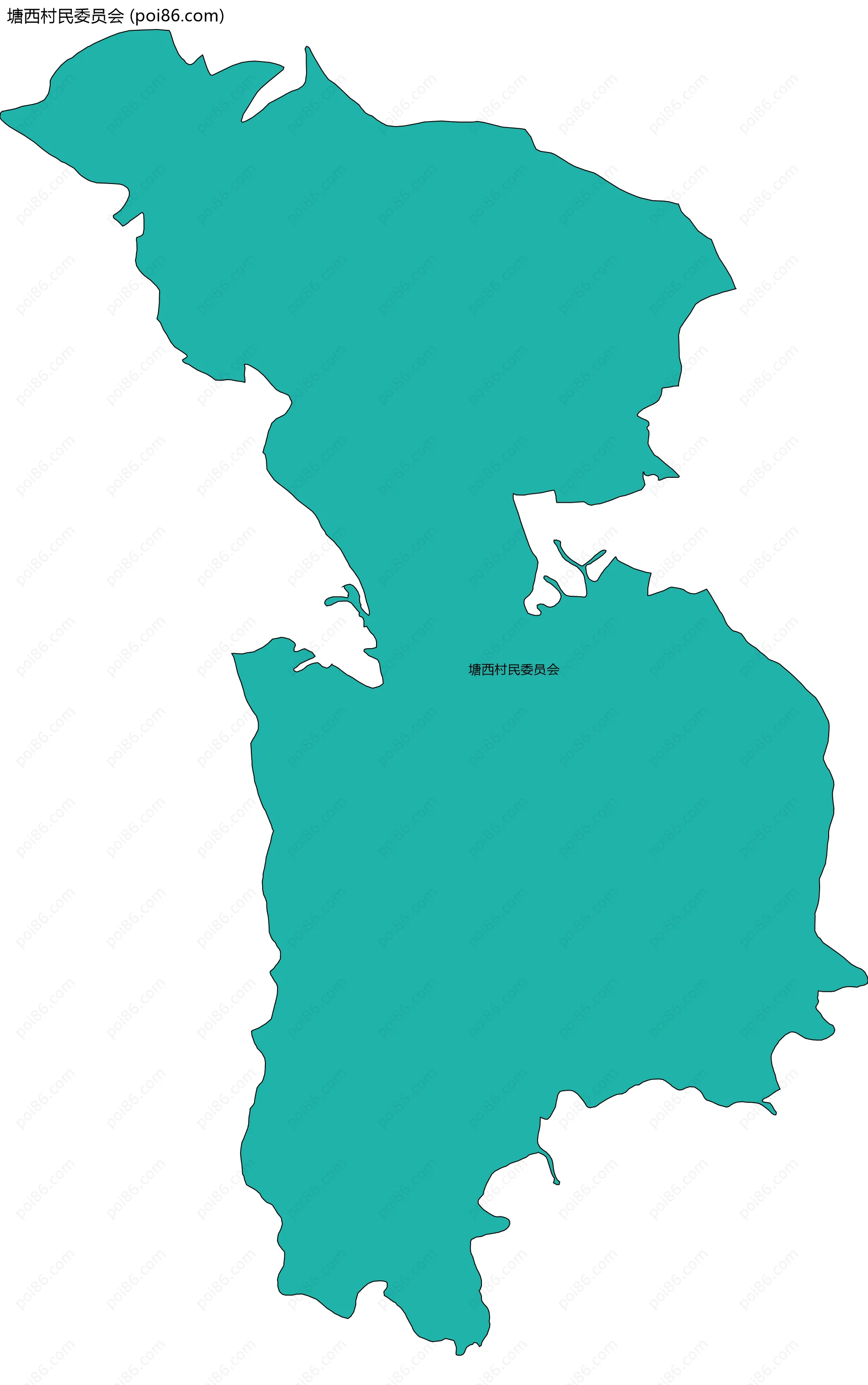 塘西村民委员会边界地图