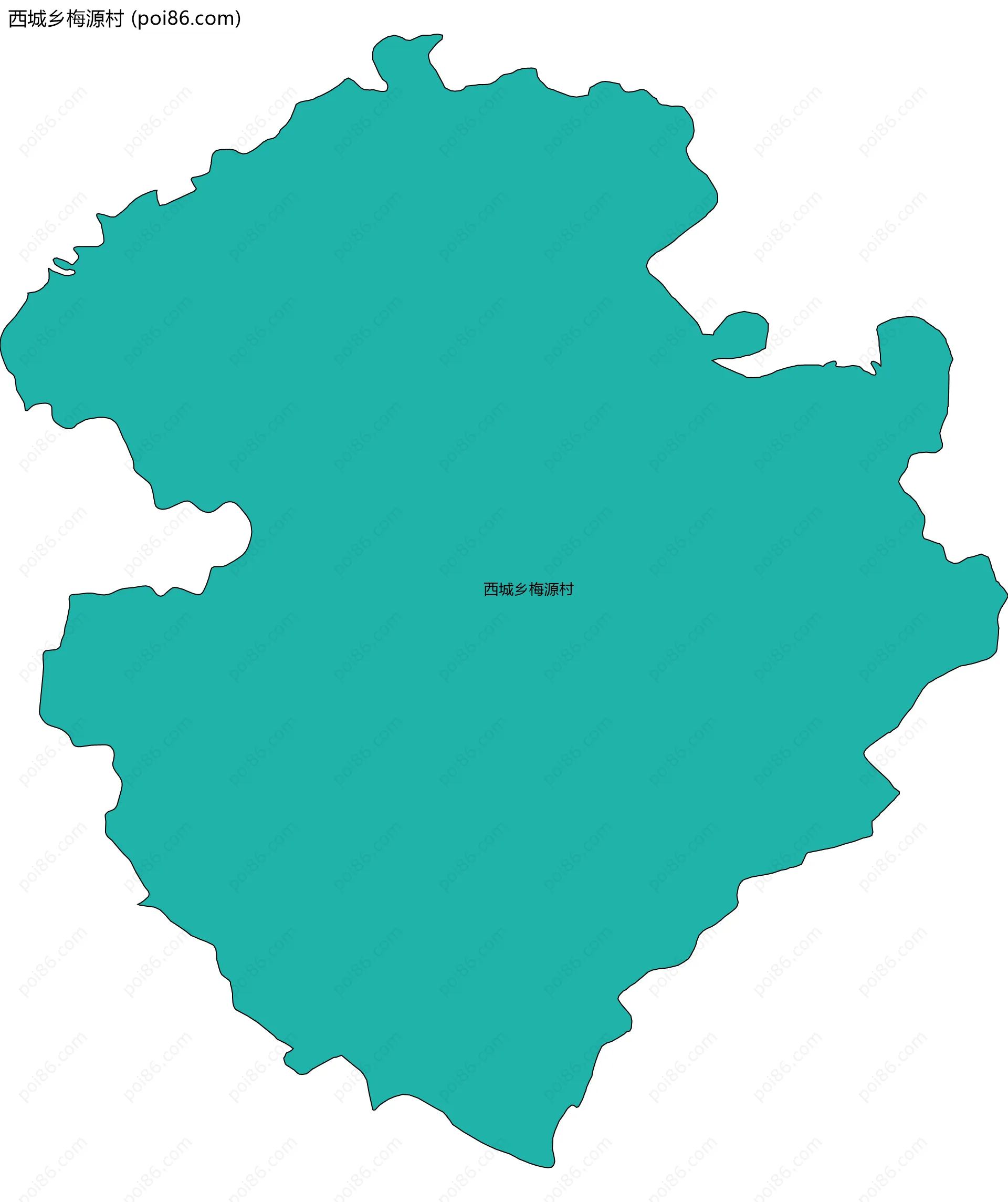 西城乡梅源村边界地图
