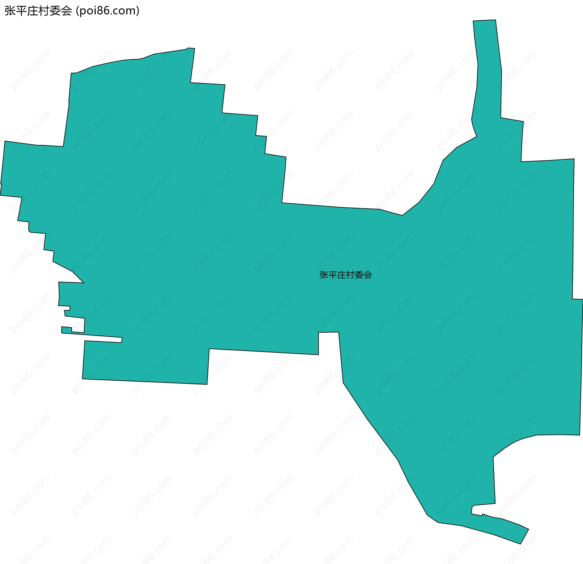张平庄村委会边界地图
