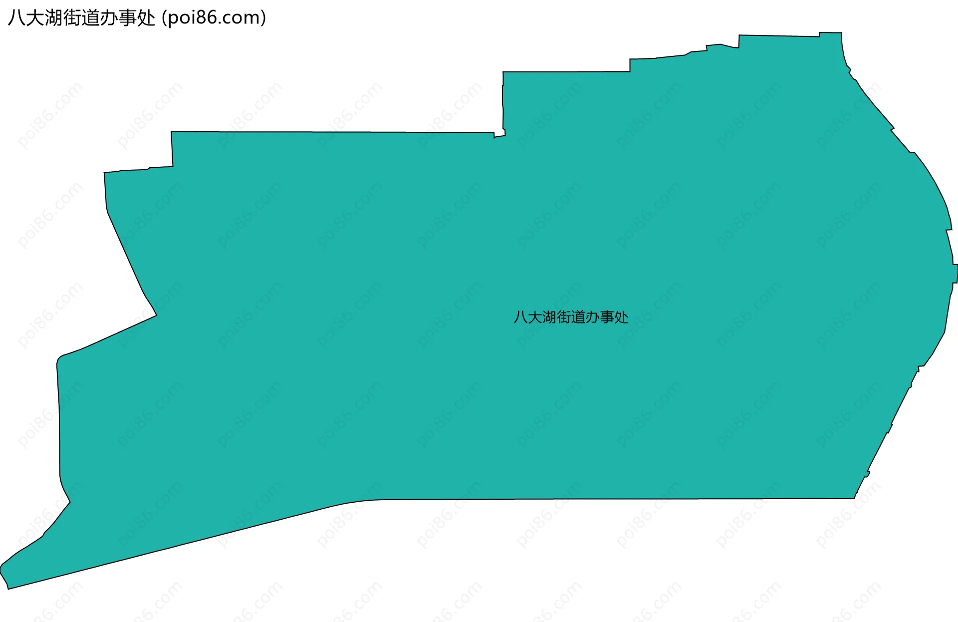 八大湖街道办事处边界地图(五级行政区划)