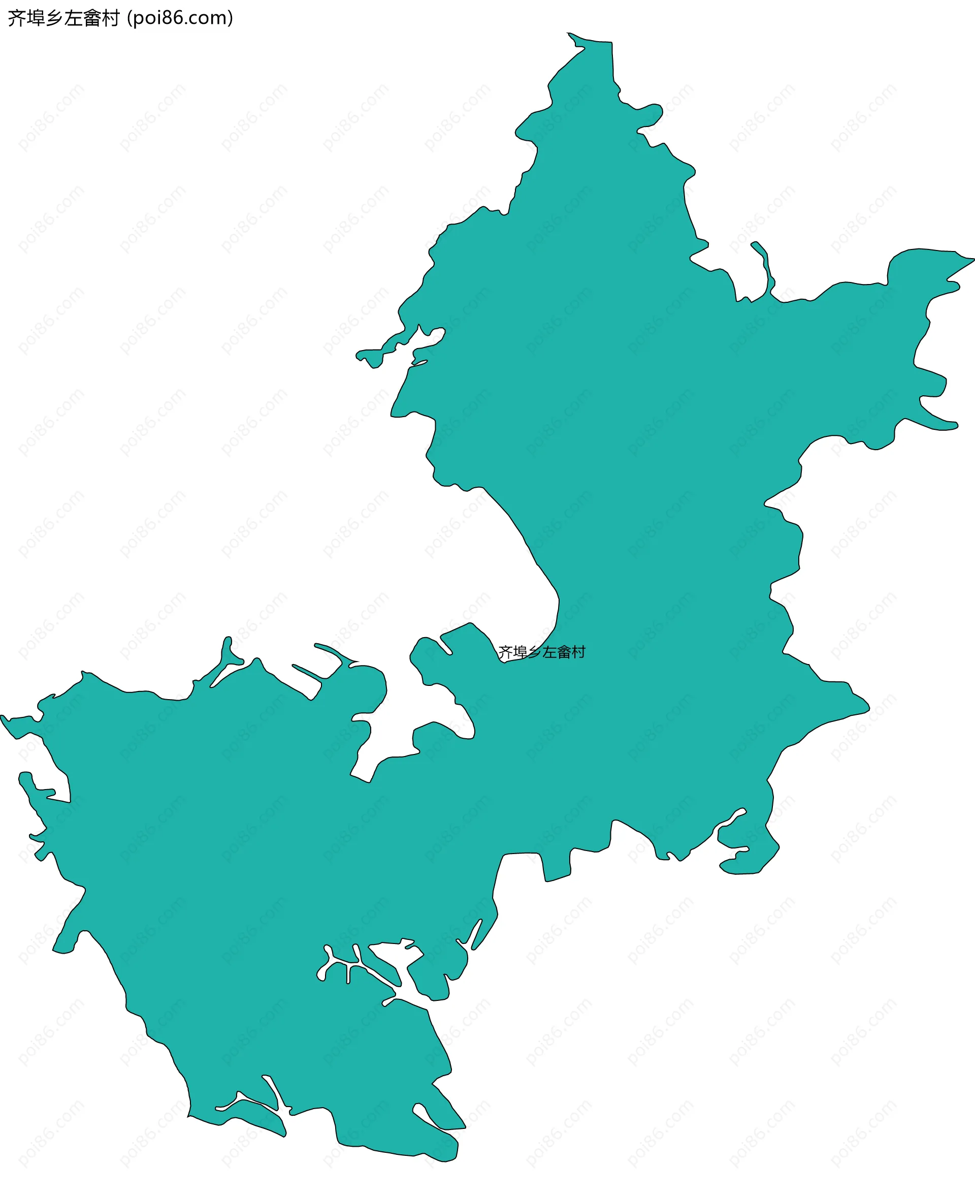 齐埠乡左畲村边界地图