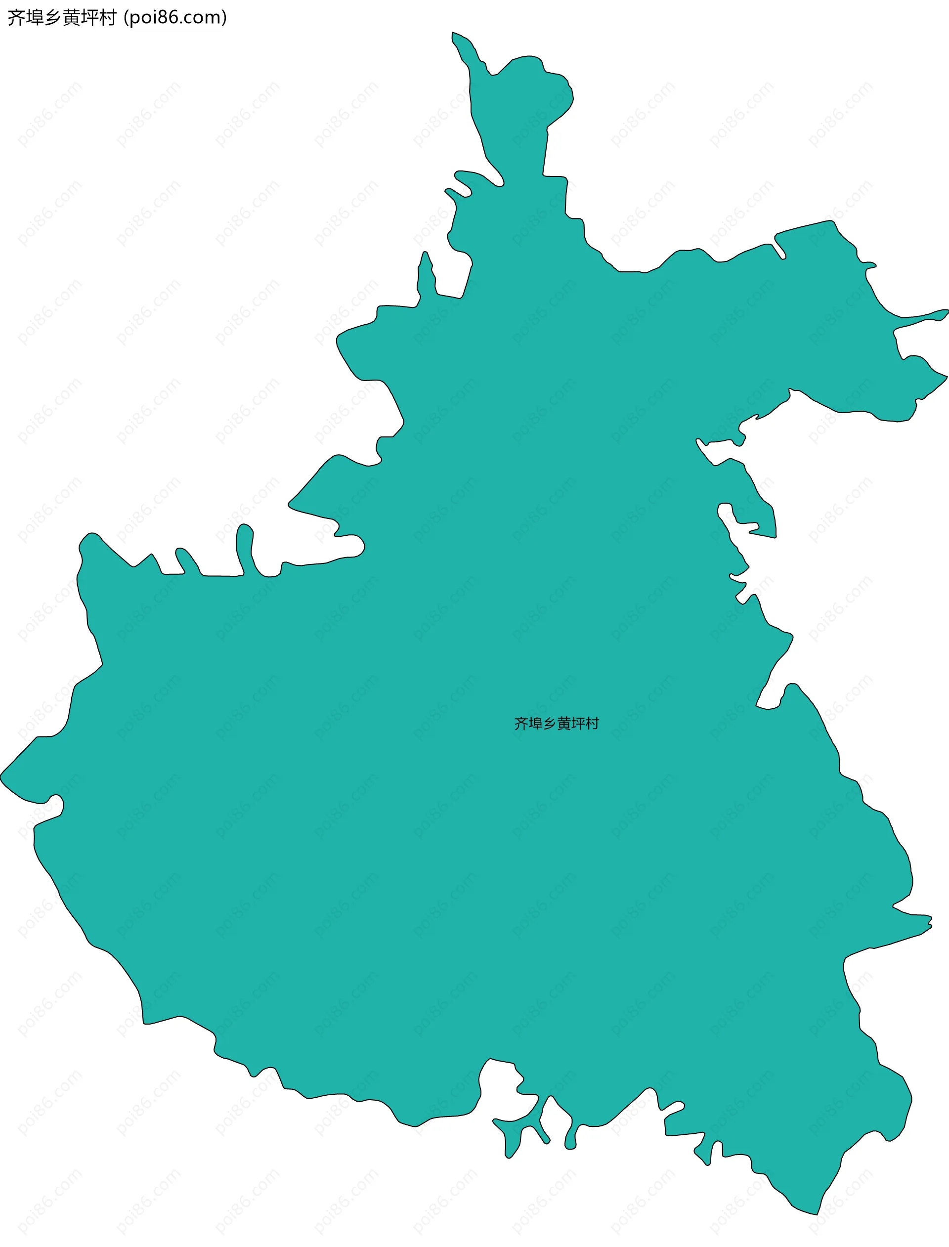 齐埠乡黄坪村边界地图