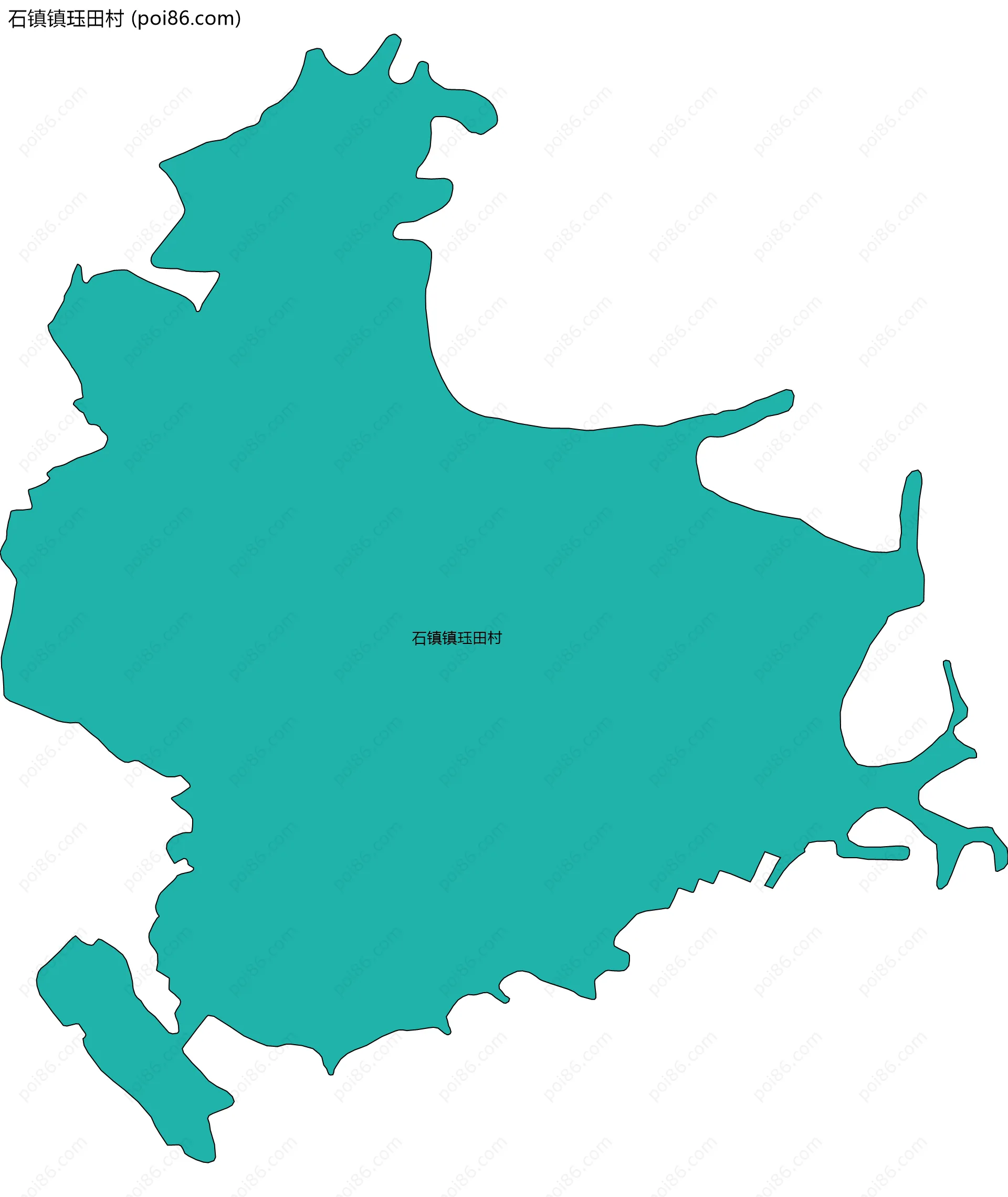 石镇镇珏田村边界地图
