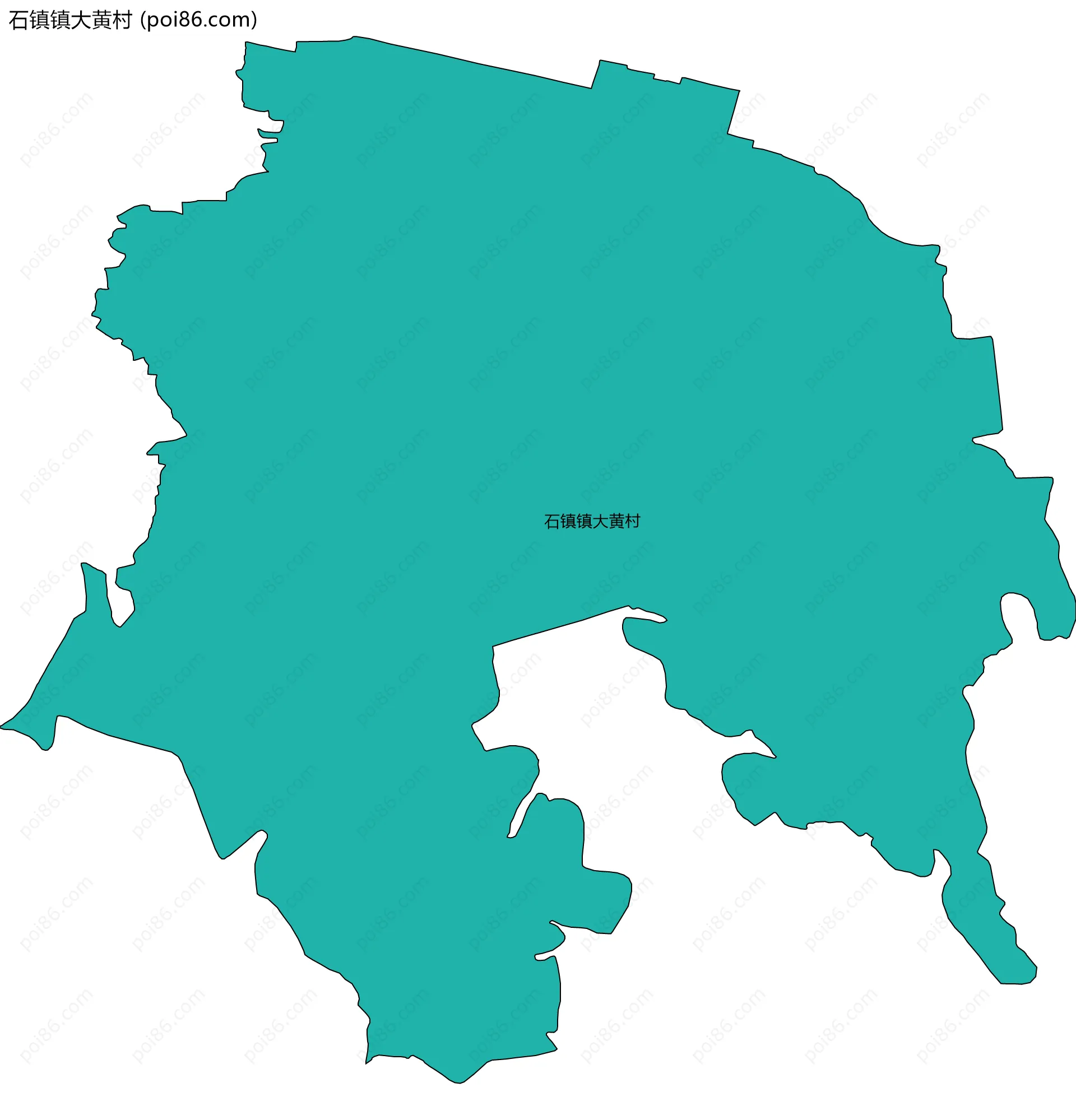 石镇镇大黄村边界地图