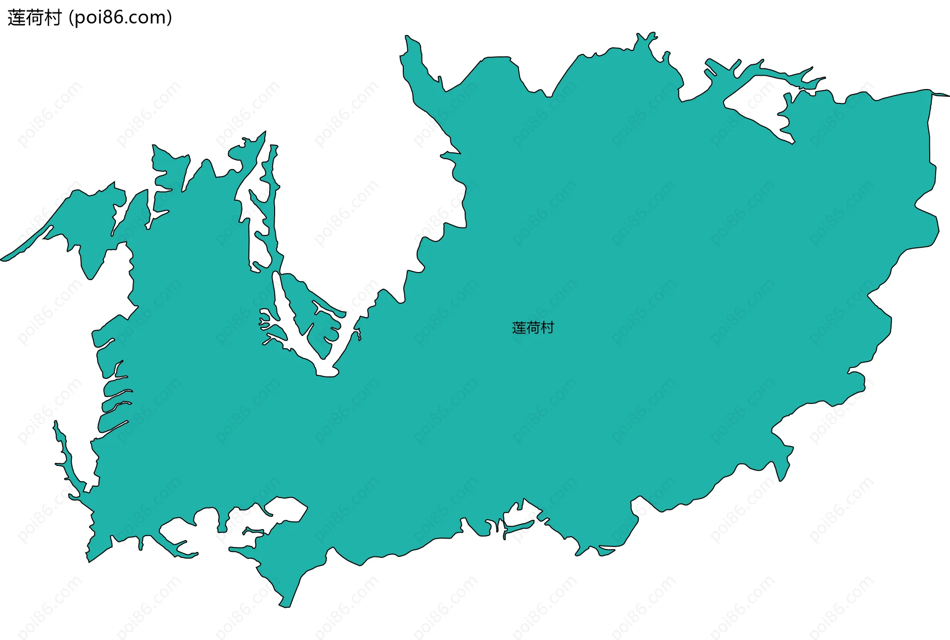 莲荷村边界地图