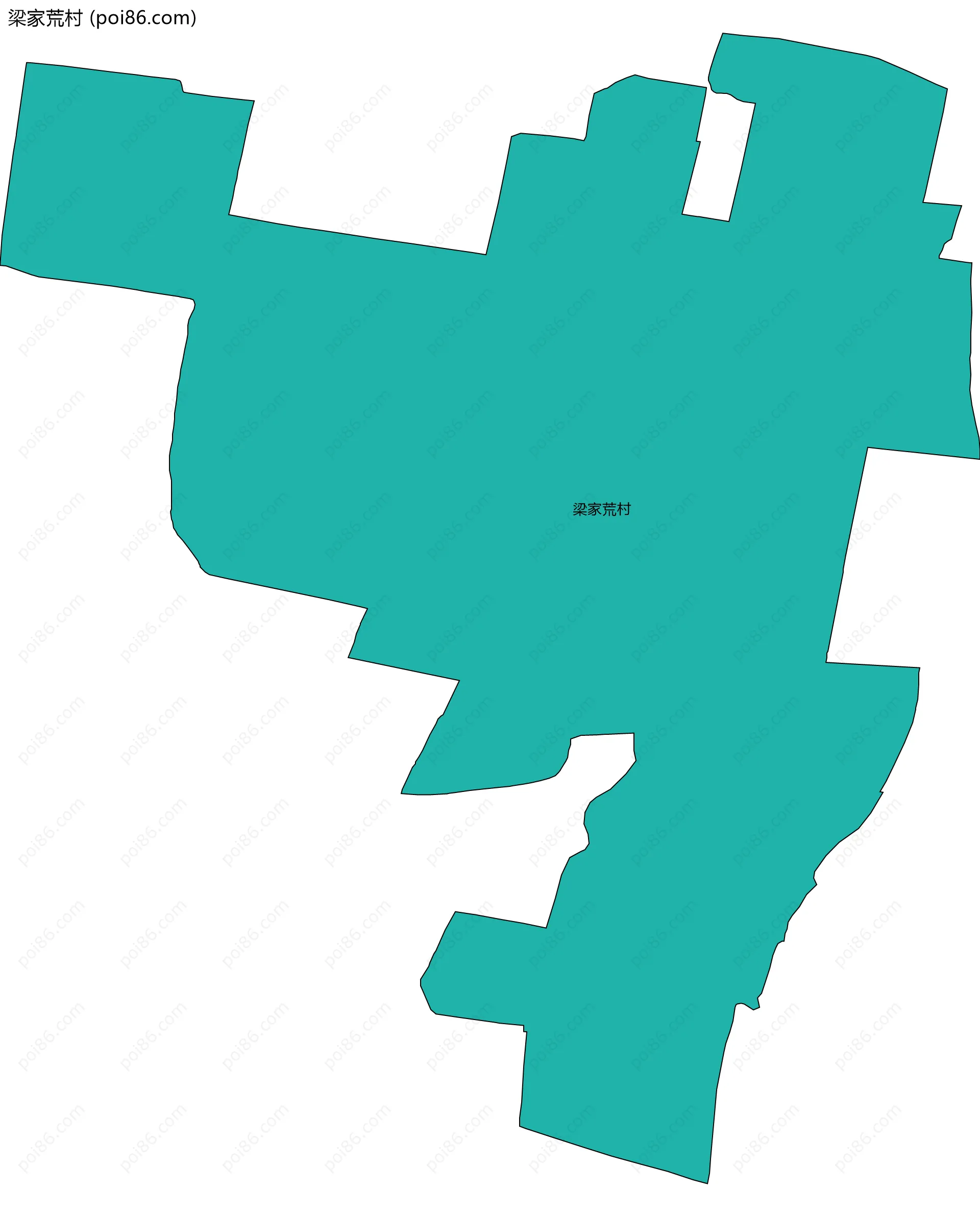 梁家荒村边界地图